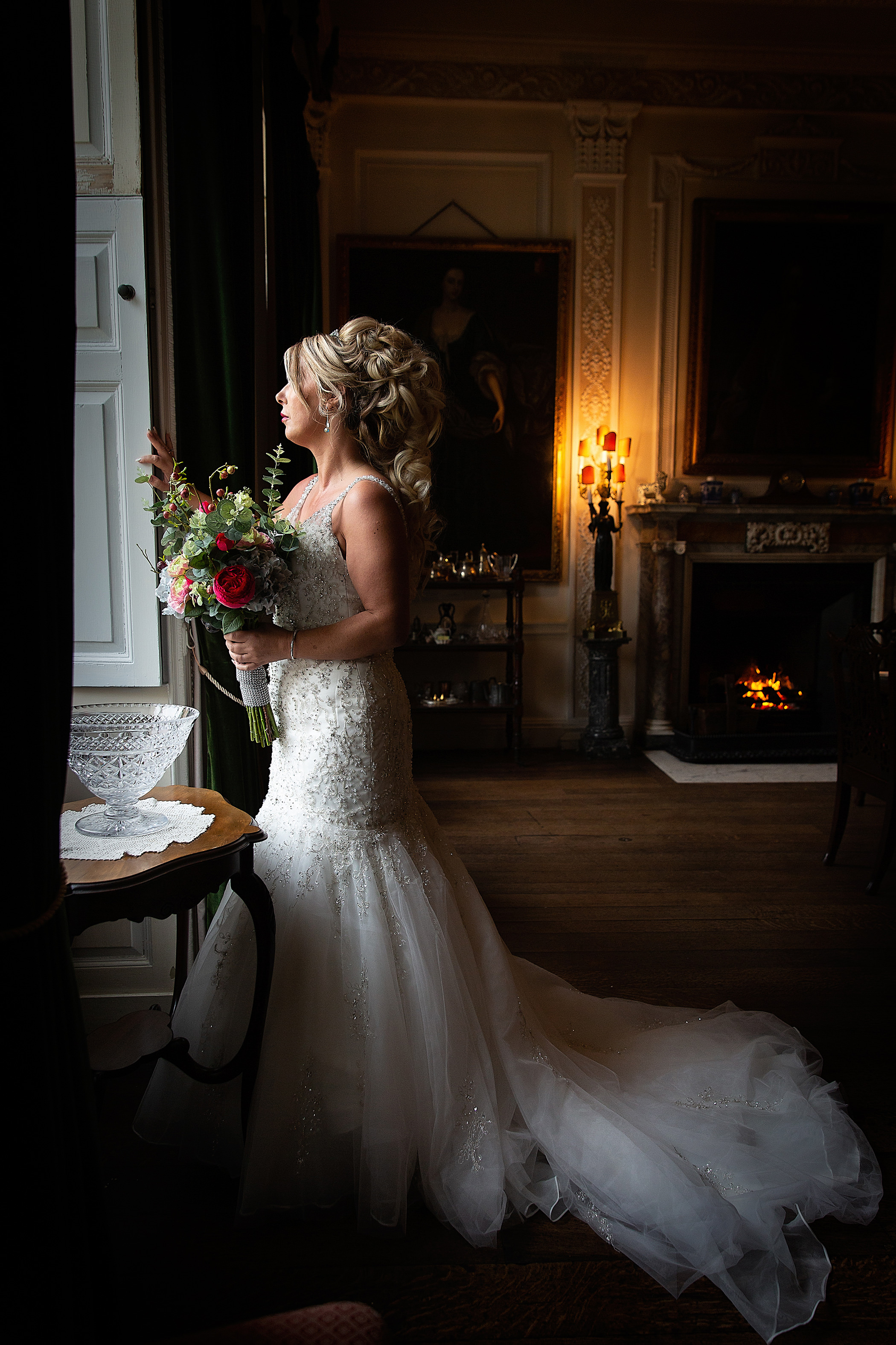 the bride in her wedding dress
