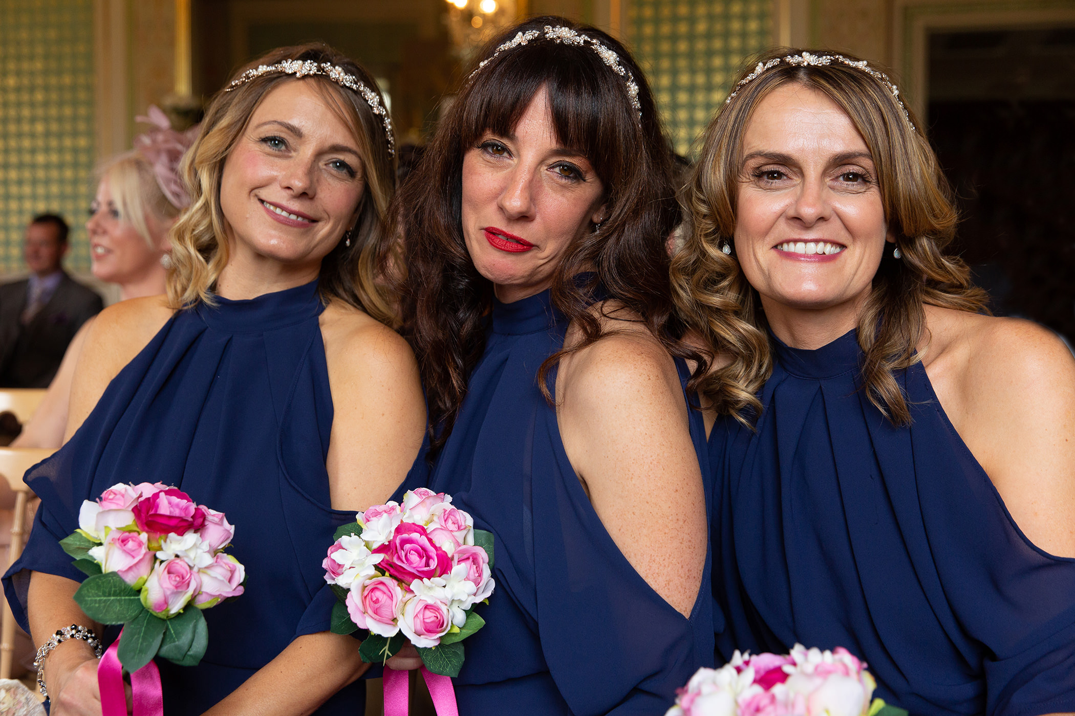 The bridesmaids looking beautiful 