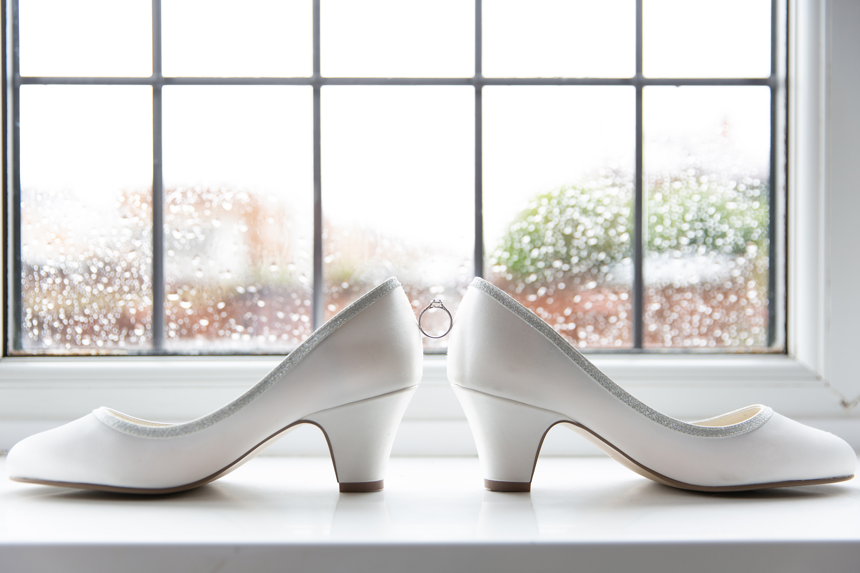 the wedding shoes of the bride