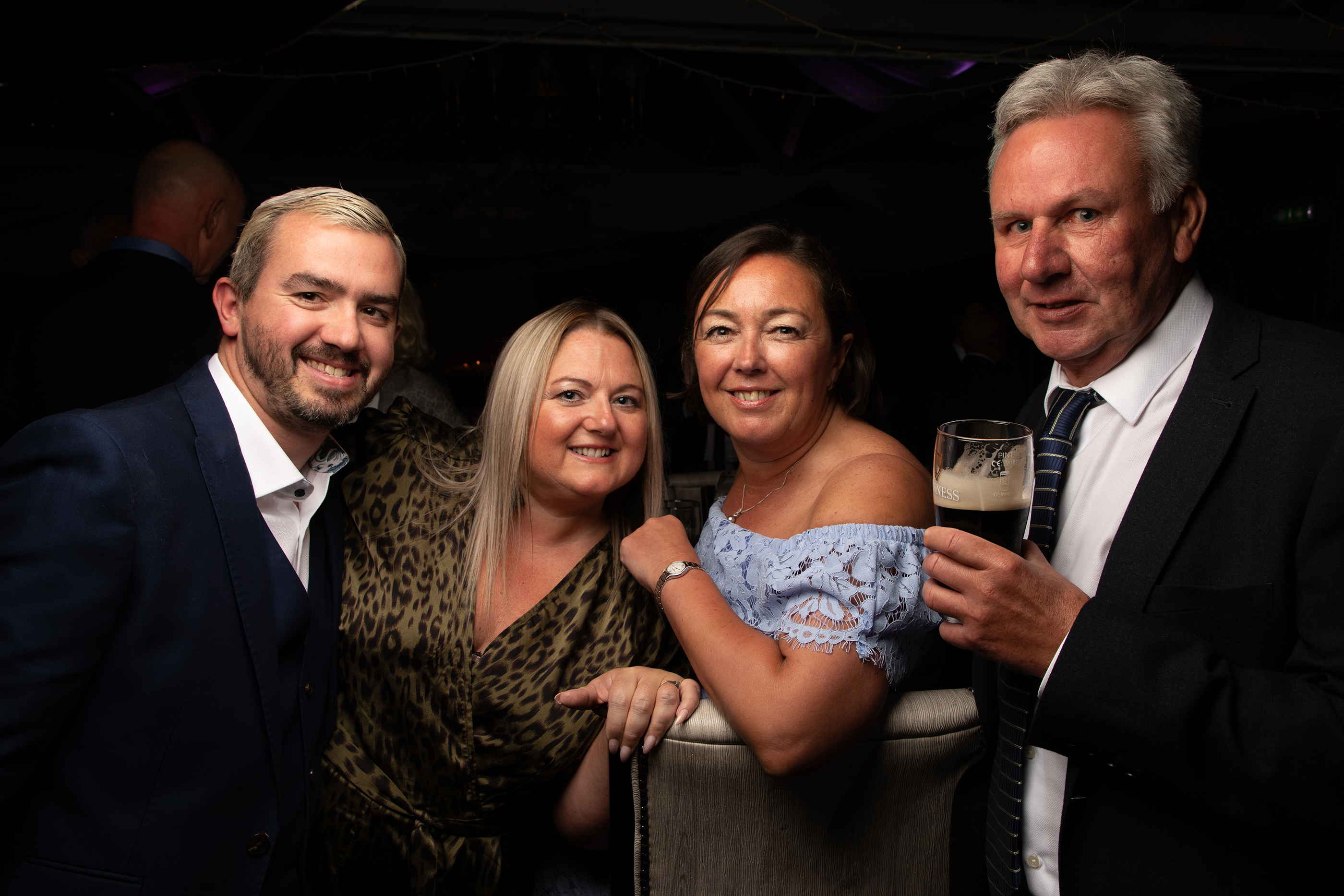 wedding guests having fun