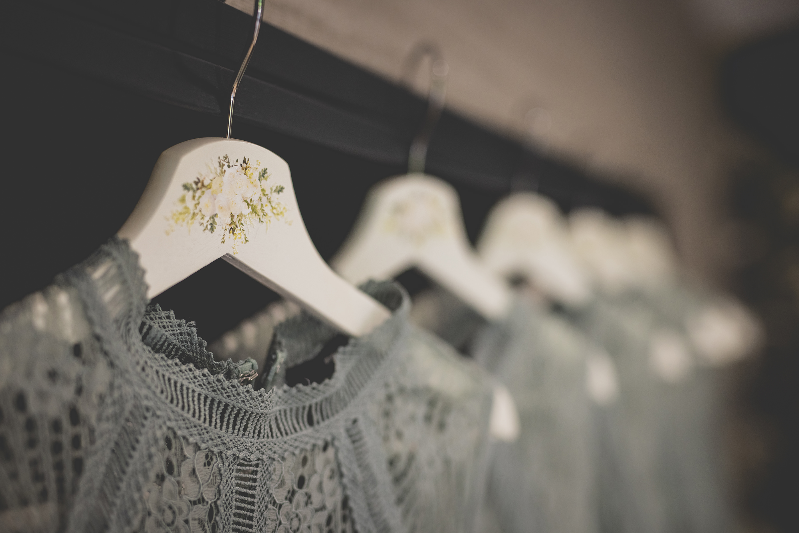 The bridesmaids dresses 
