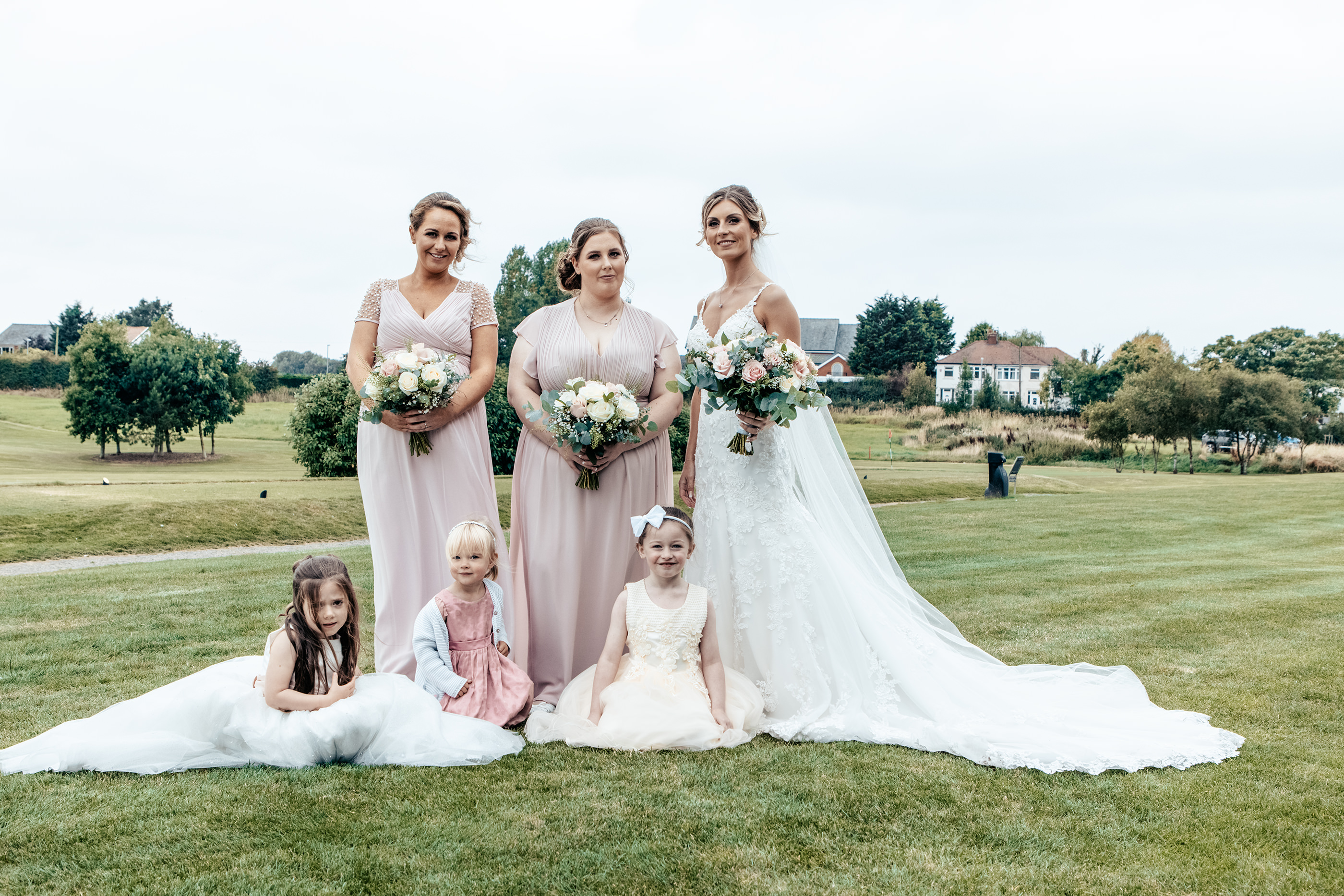 The bridesmaids and the flower girls 