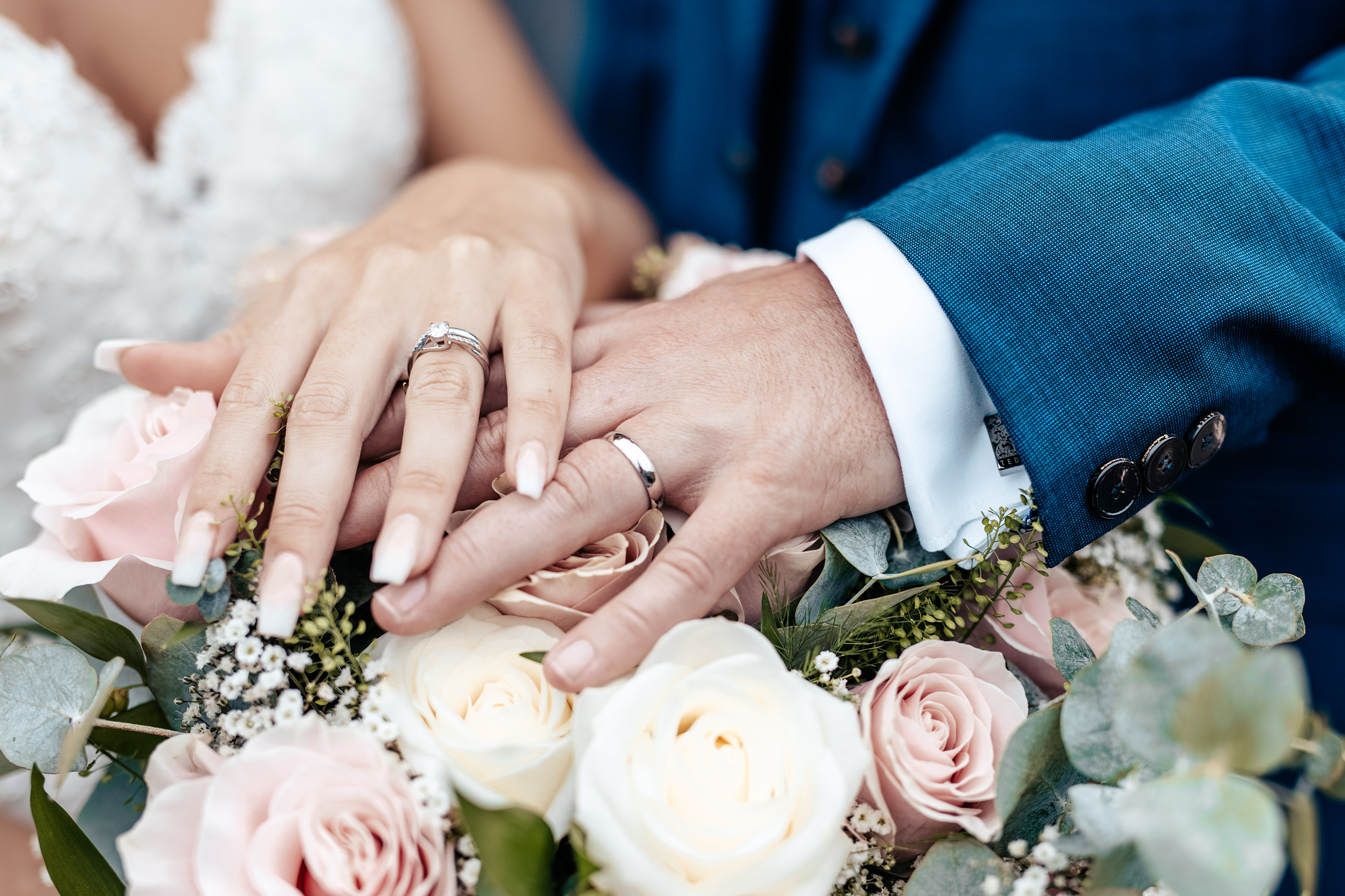 Christopher and Roseanne's wedding rings 