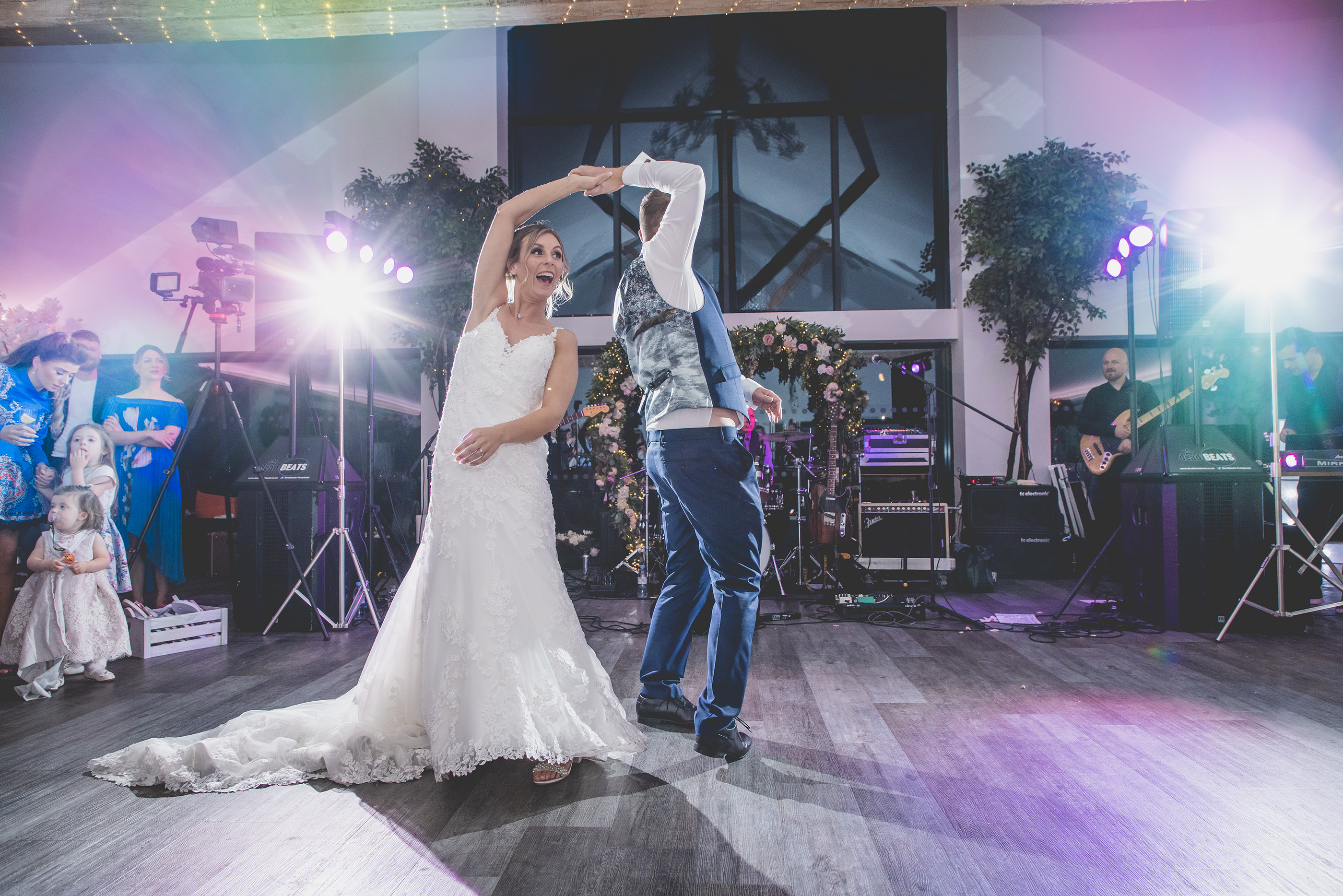 The bride and groom enjoyed their first dance 