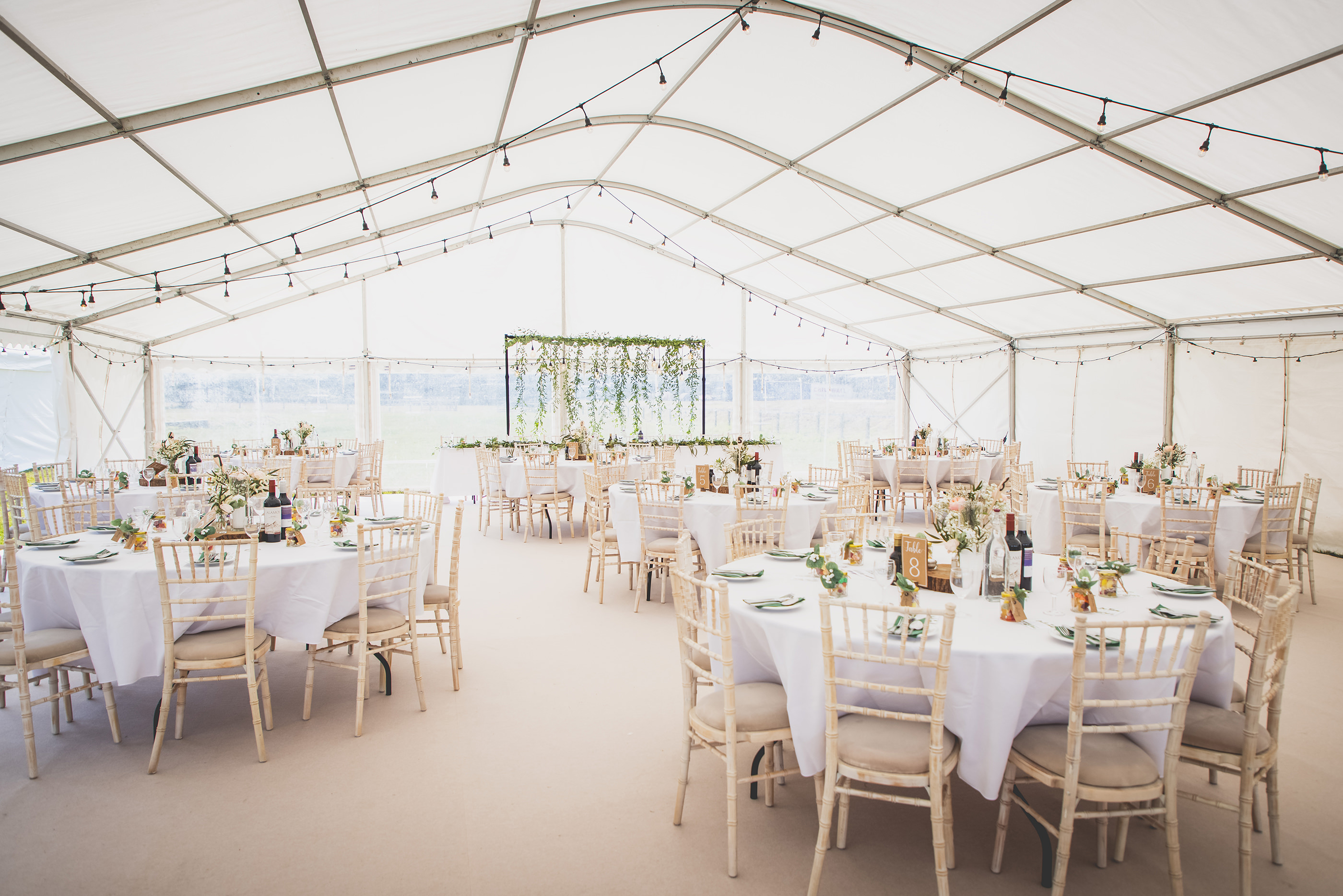 the wedding reception at Warren Farm