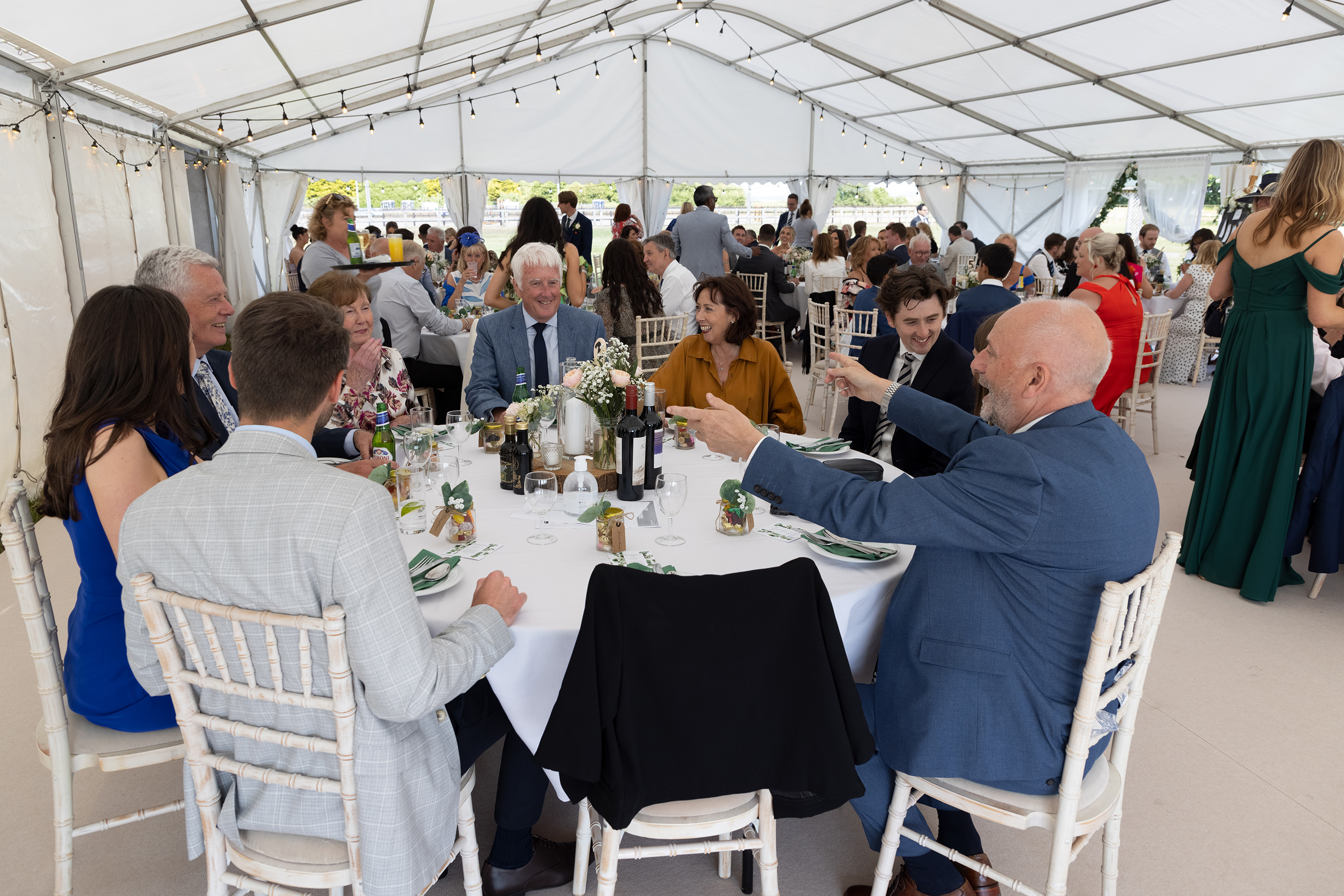 the wedding reception and guests