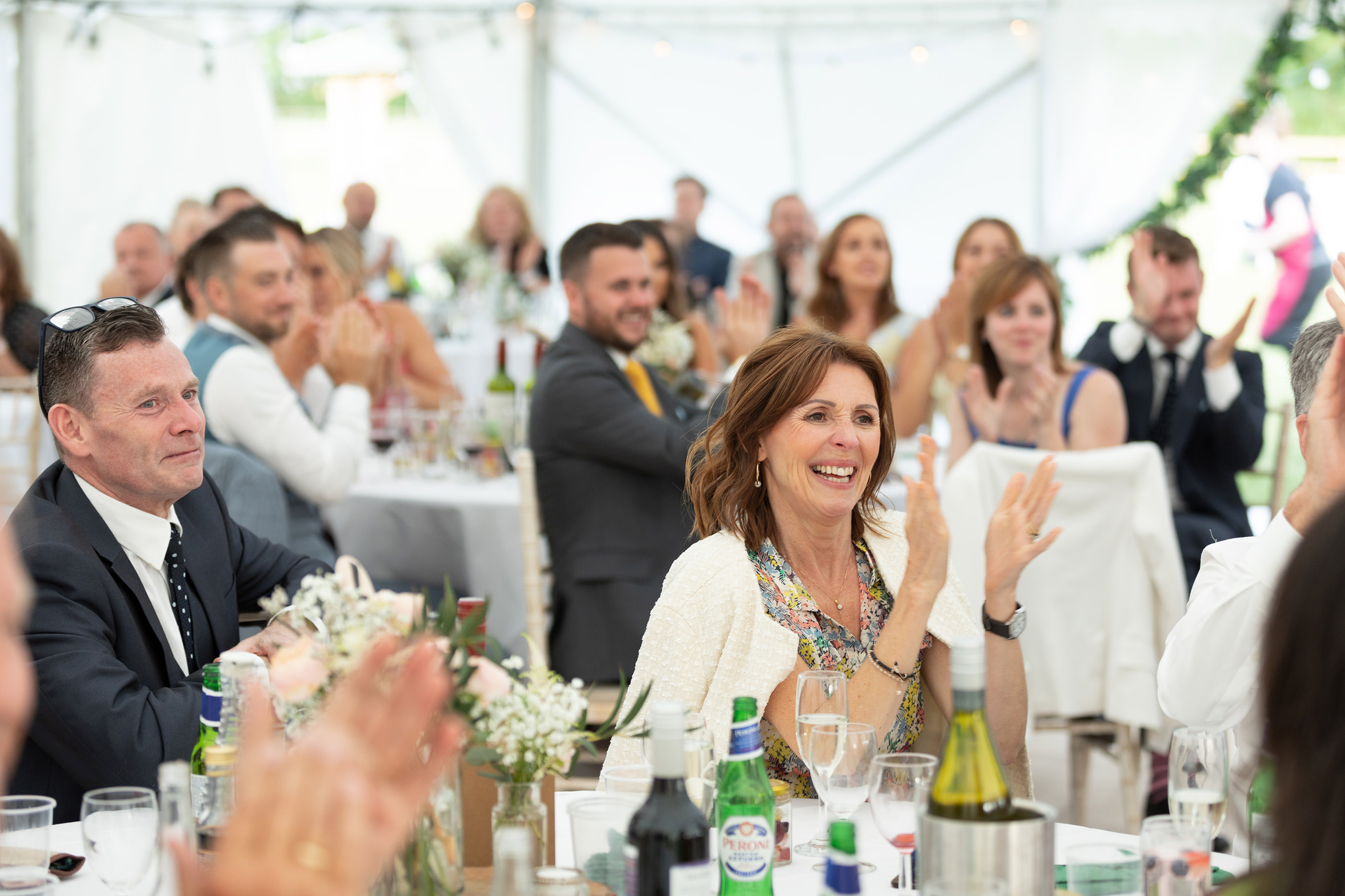 the wedding guests enjoying the day