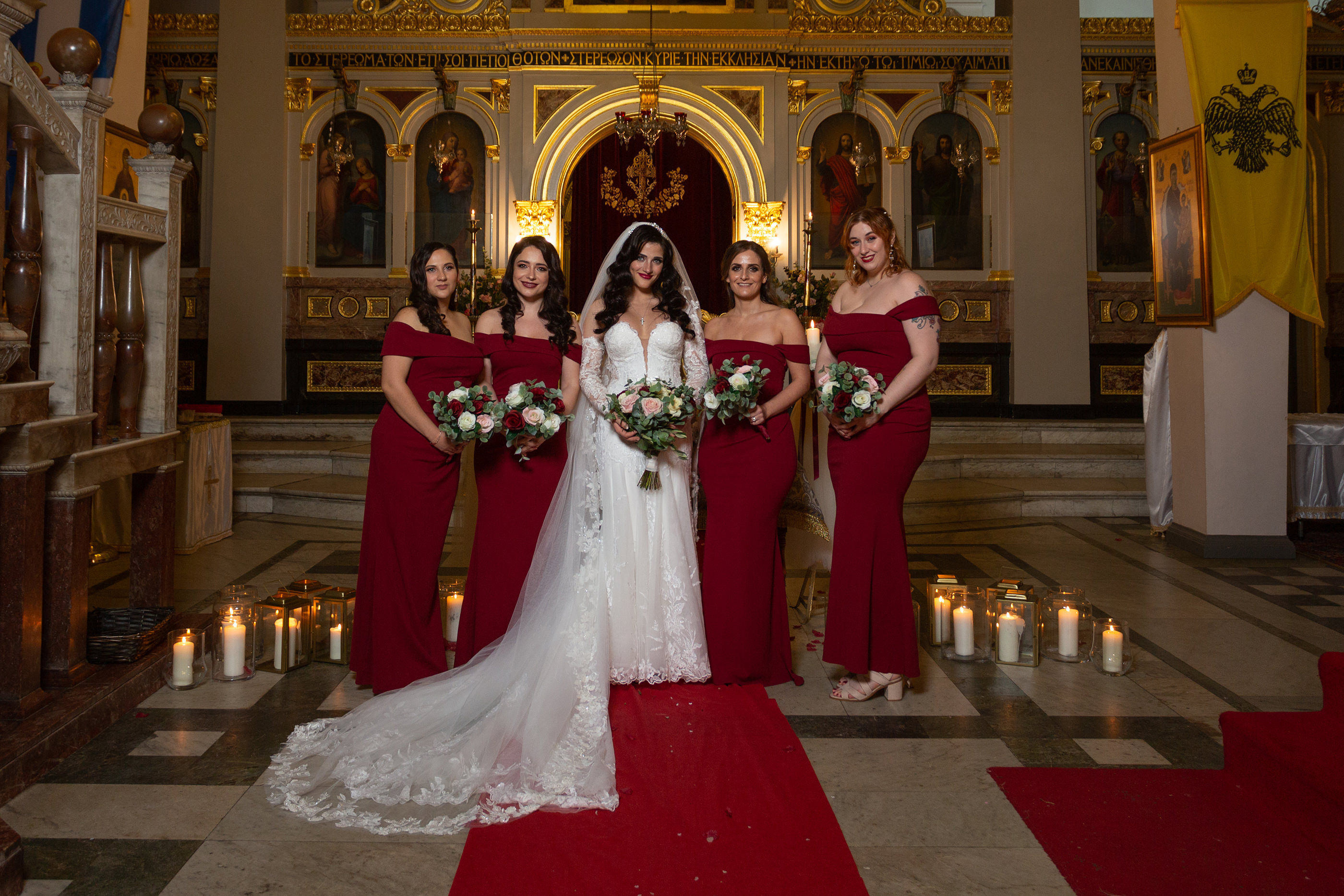  the bride and her bridesmaids