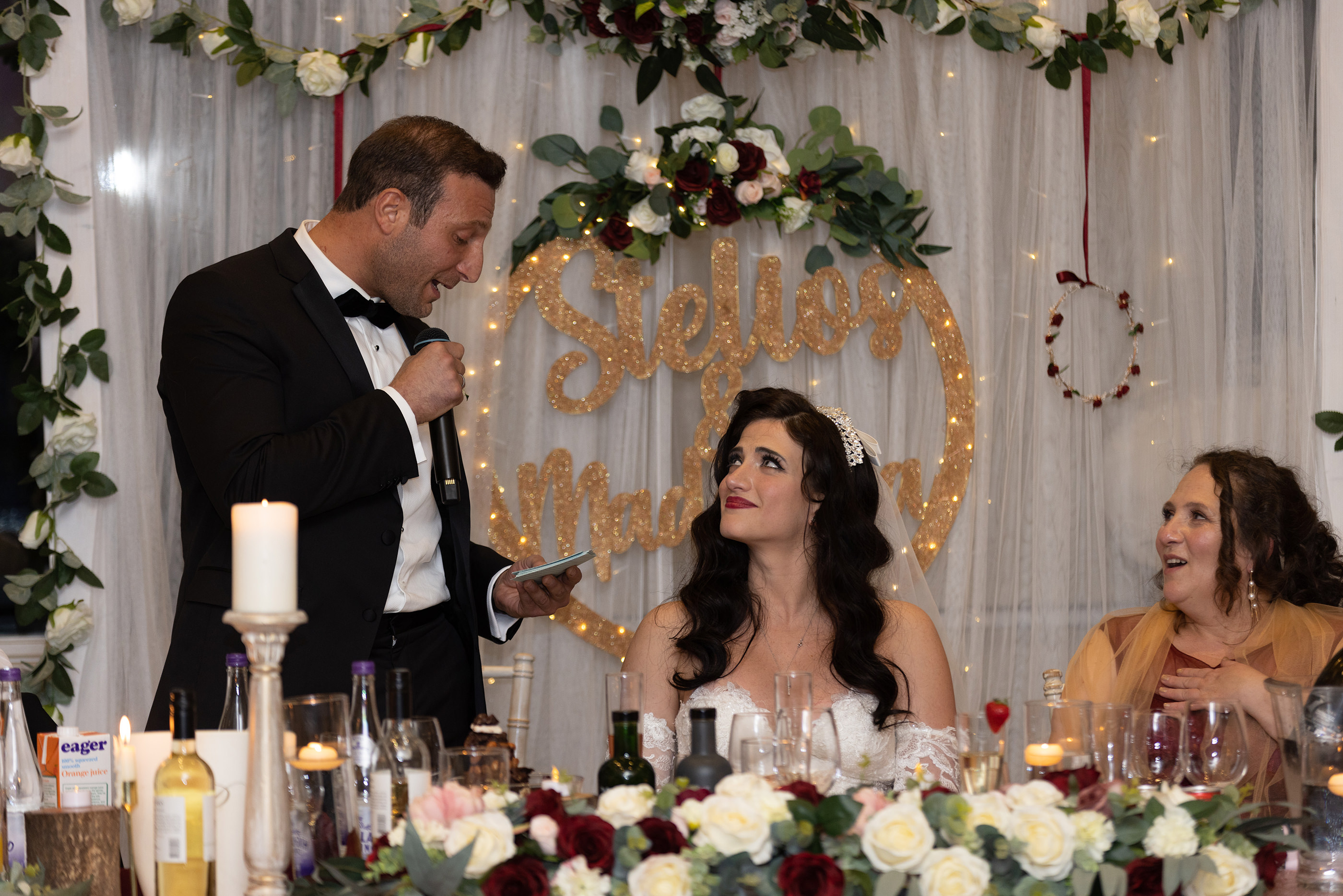  the groom makes his wedding  speech 