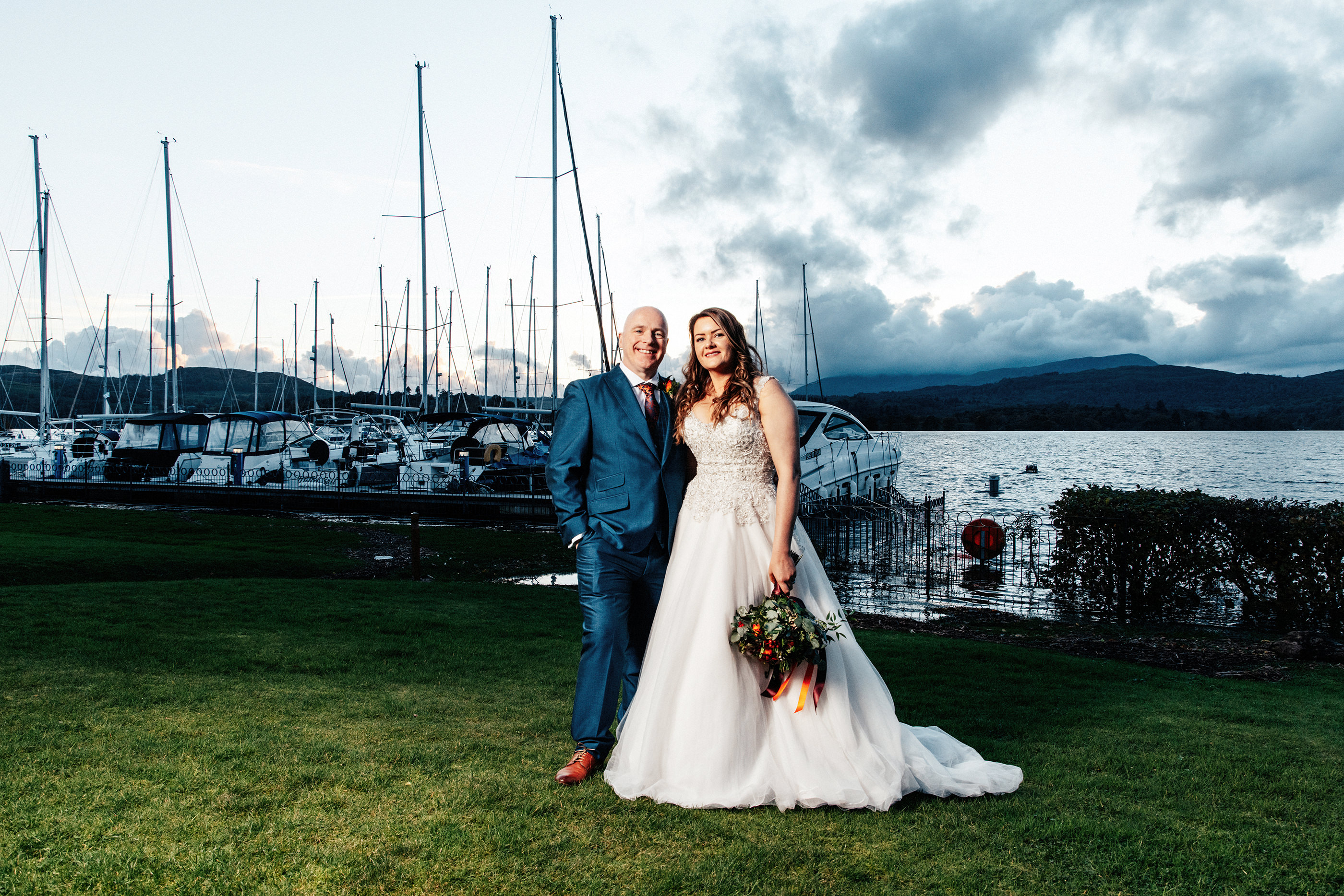  the bride and groom go out for wedding photos