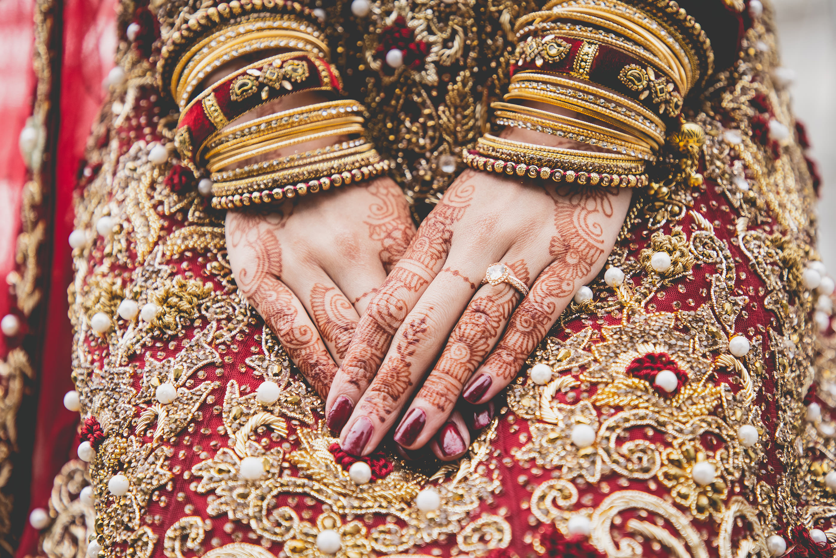 traditional painted hands for an Indian wedding