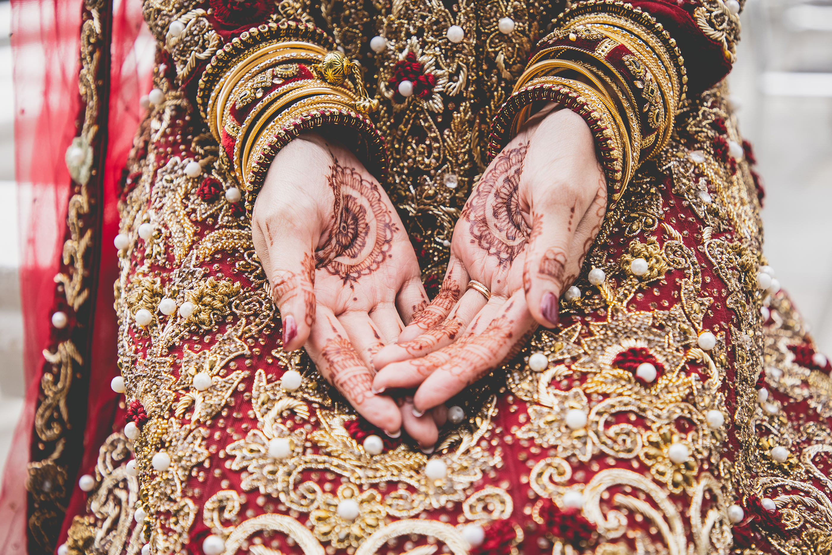 traditional painted hands for an Indian wedding