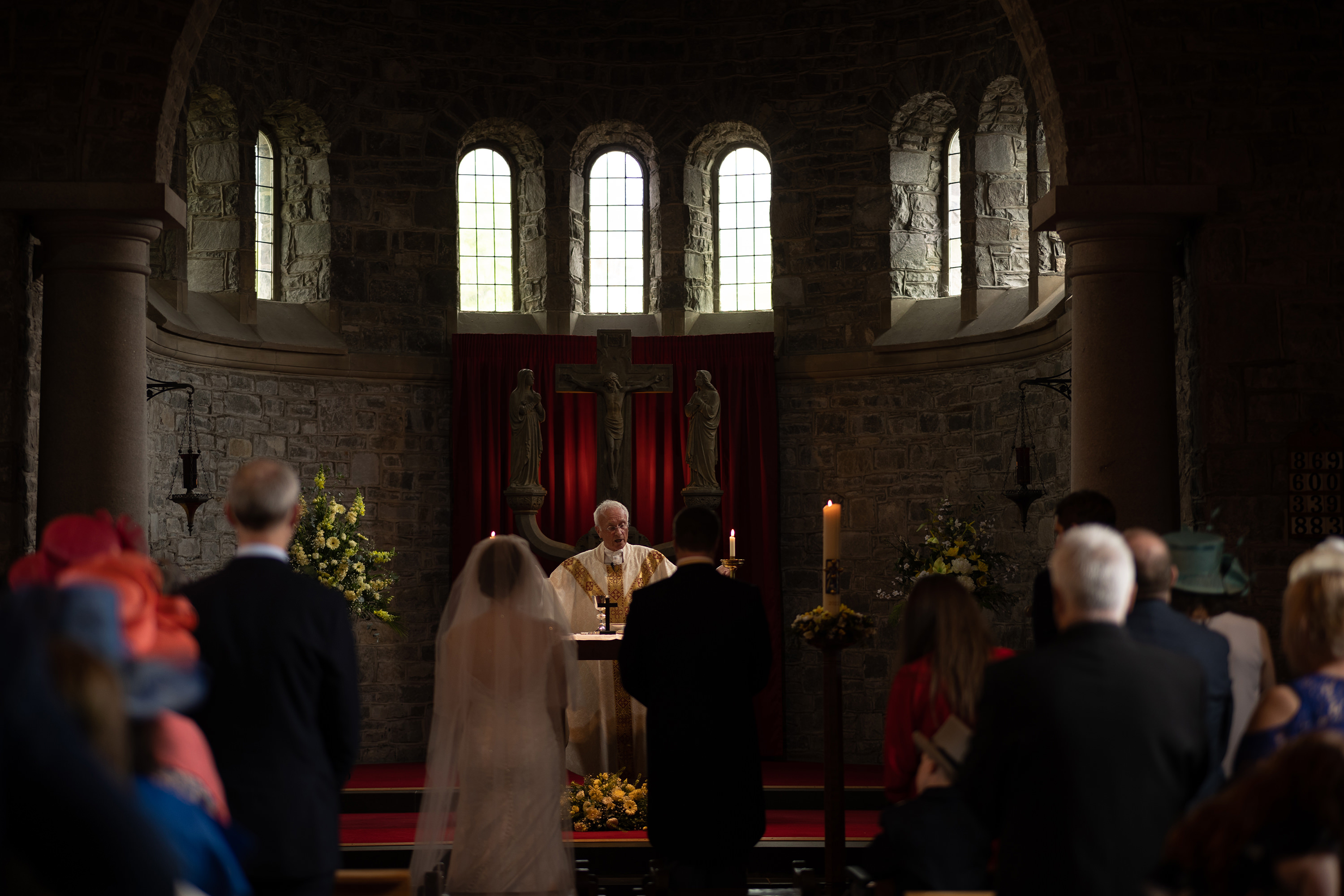 The wedding ceremony at the church