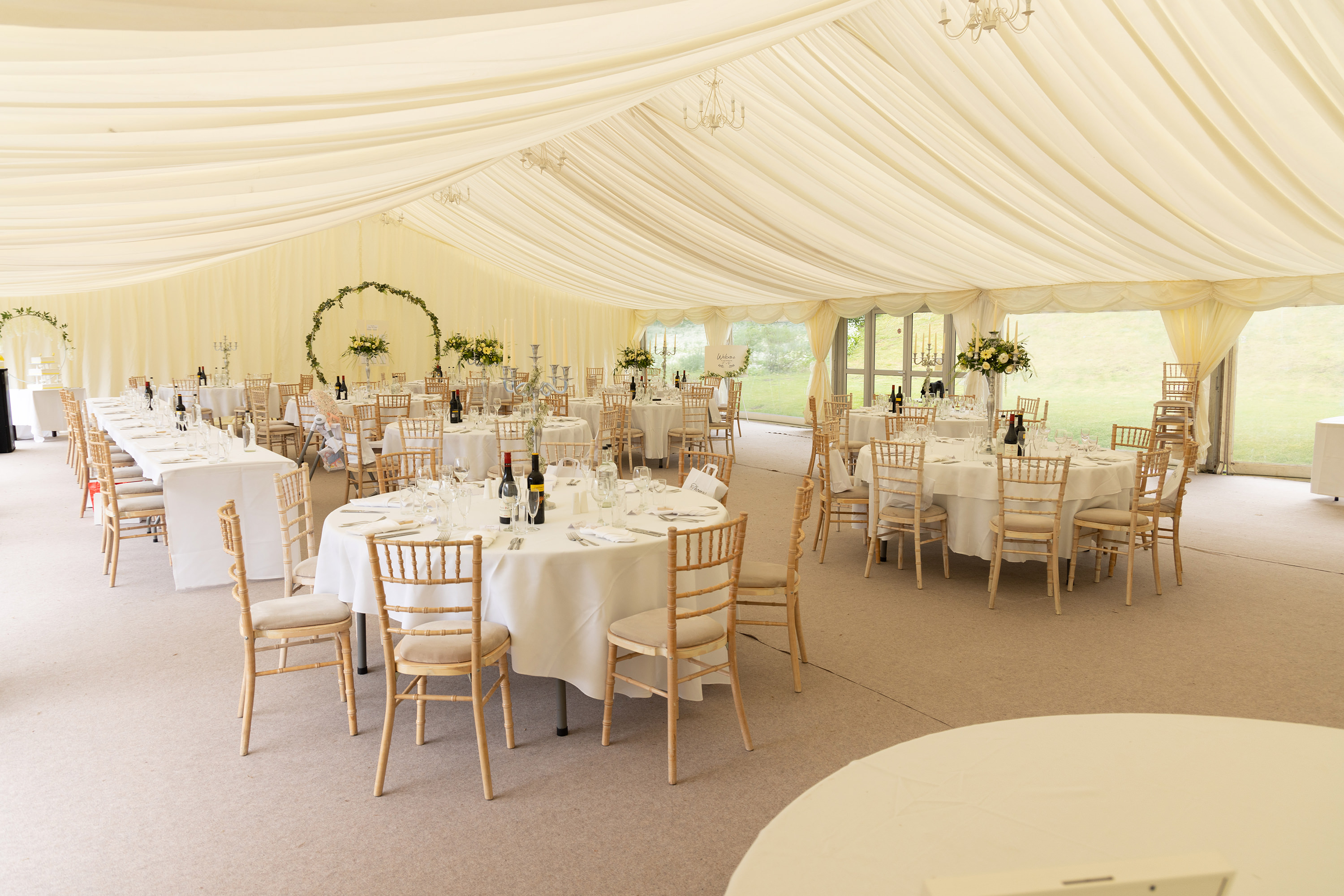 The wedding reception marquee 