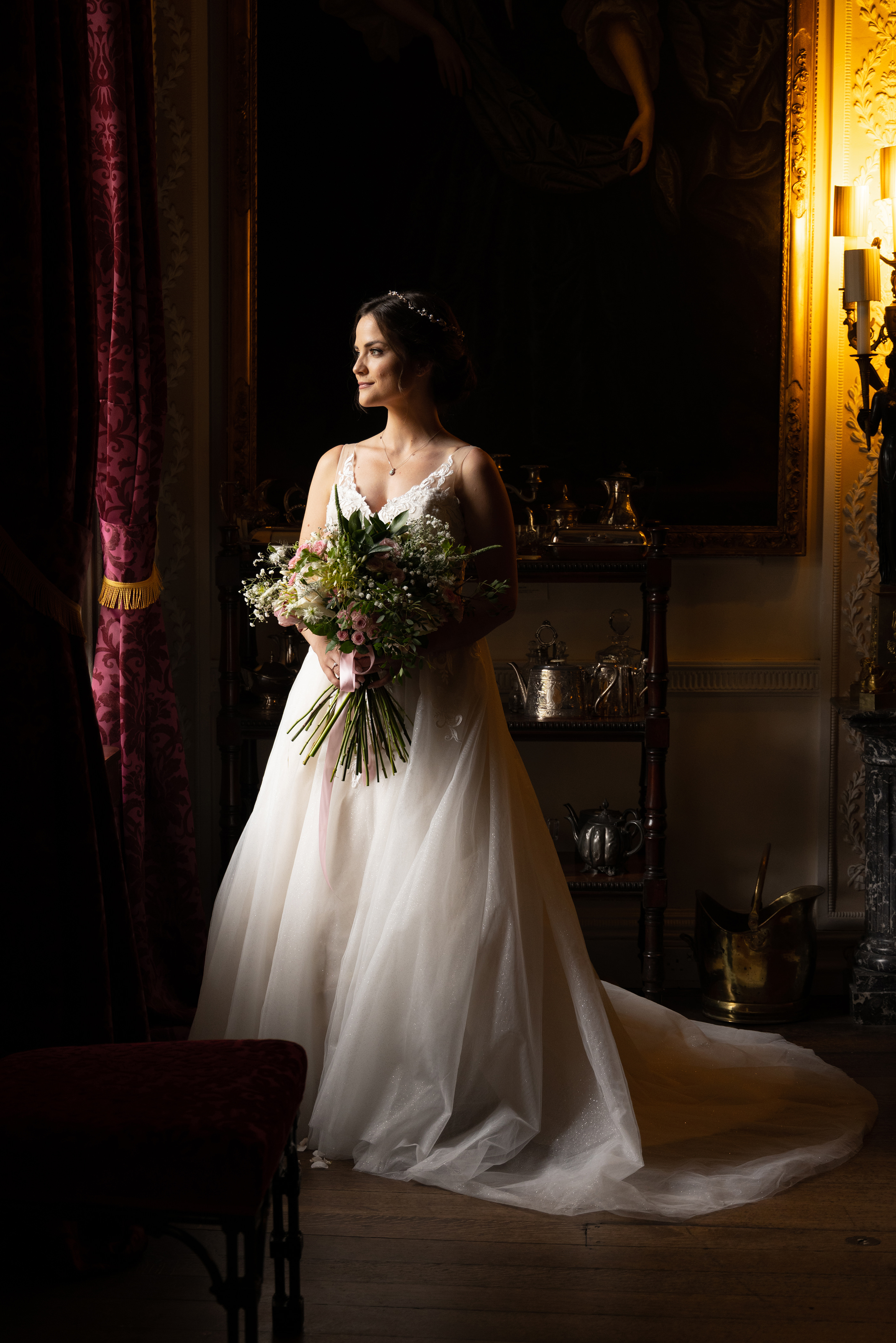 A picture of the bride waiting for the ceremony to begin 
