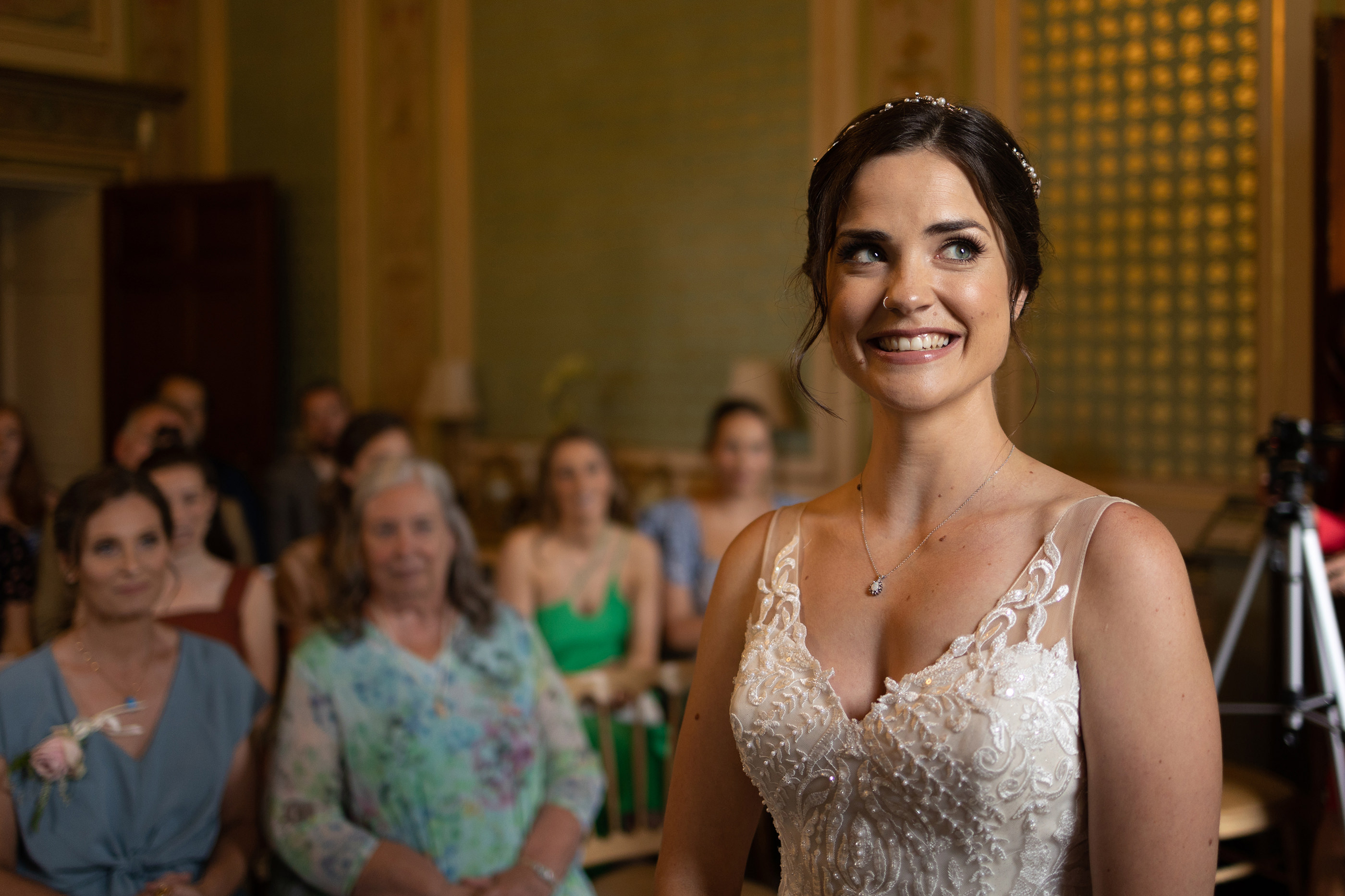 The Bride Chelsea looking happy and nervous 