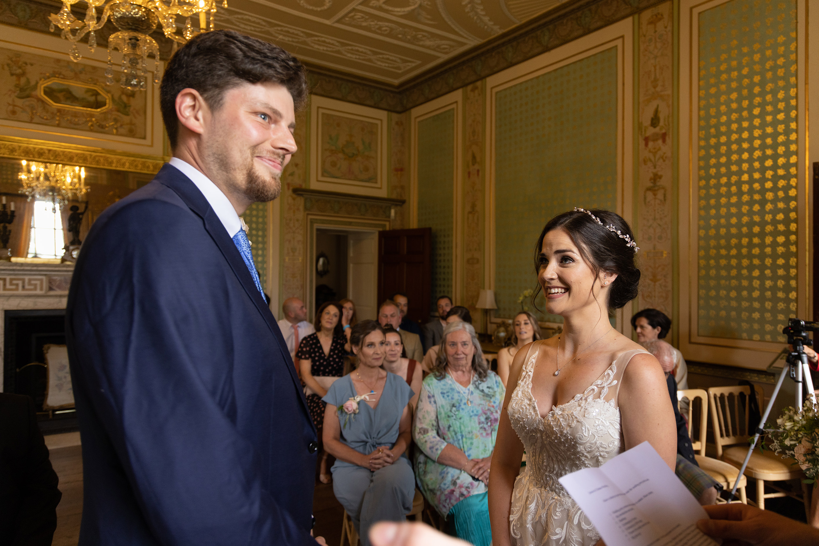 James and Chelsea say their wedding vows at Lytham Hall 