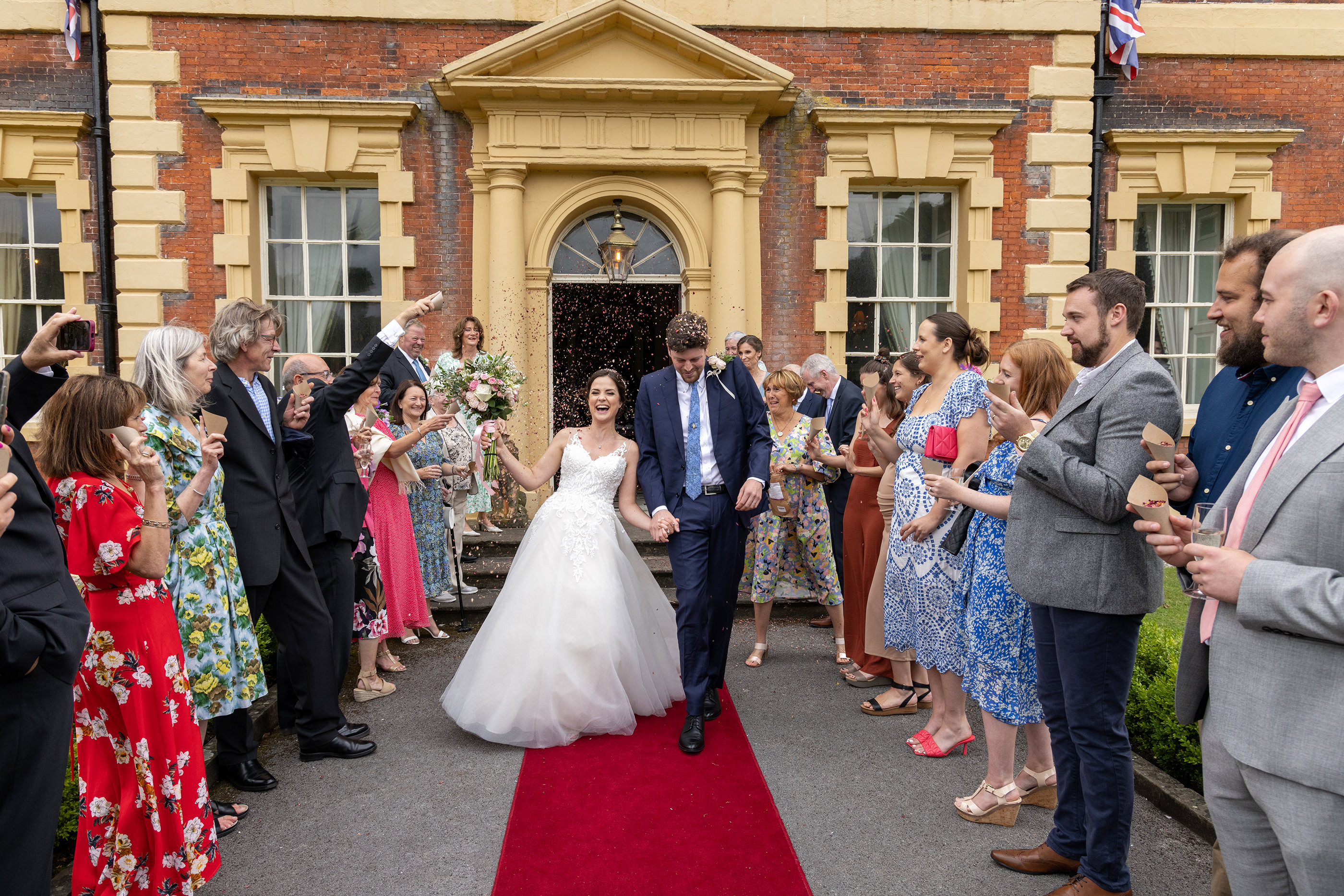 The bride and groom confetti shot 
