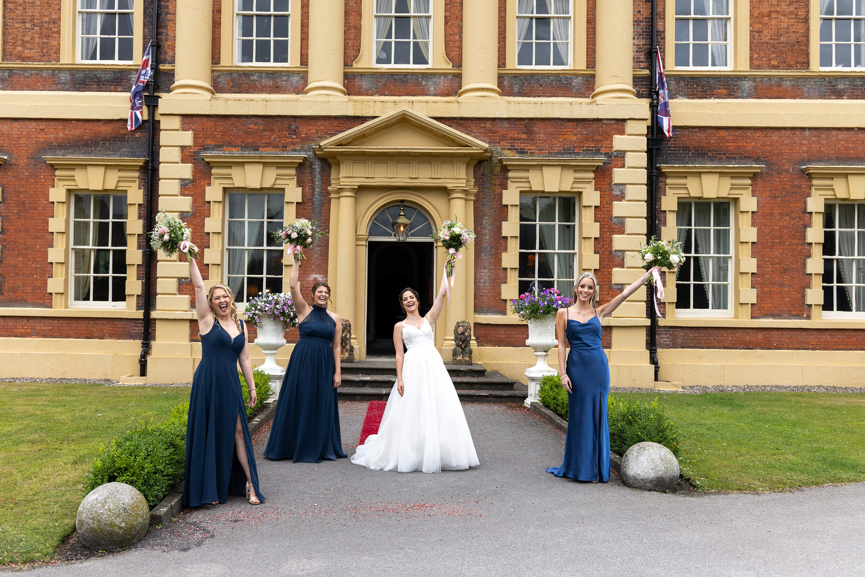 The bride and her bridesmaids 