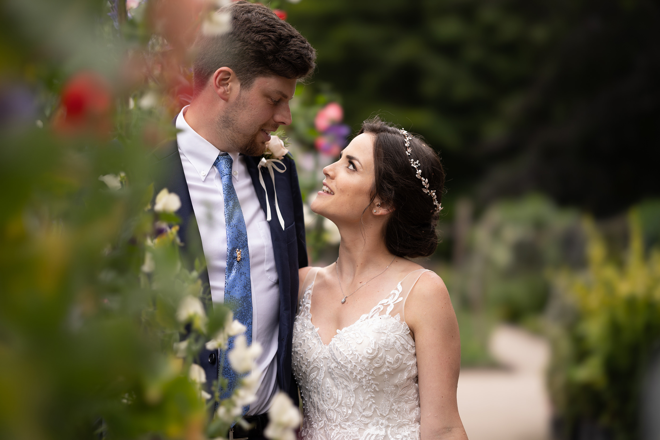 Chelsea looks up at her husband James