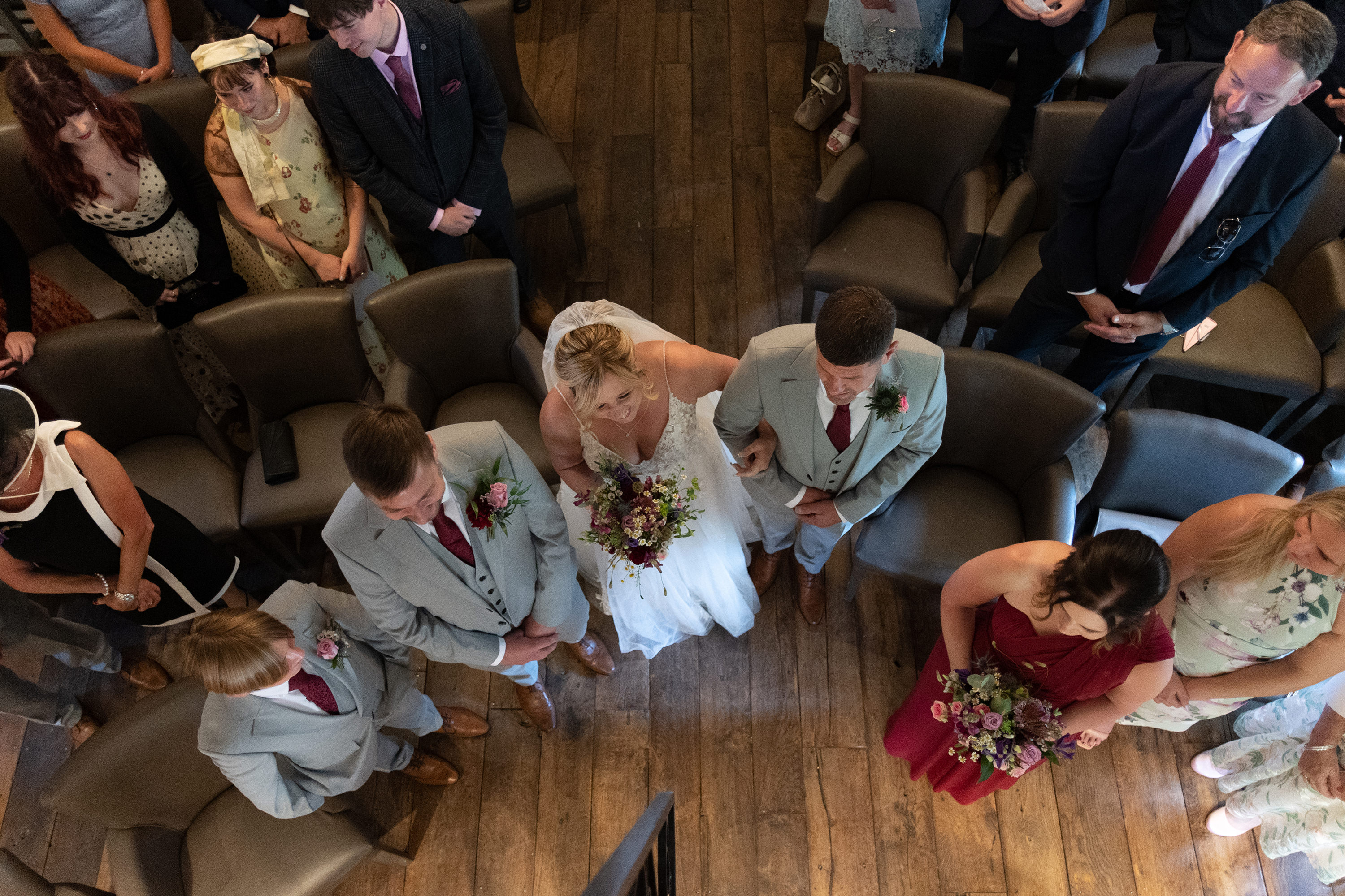 The wedding ceremony at hipping Hall 