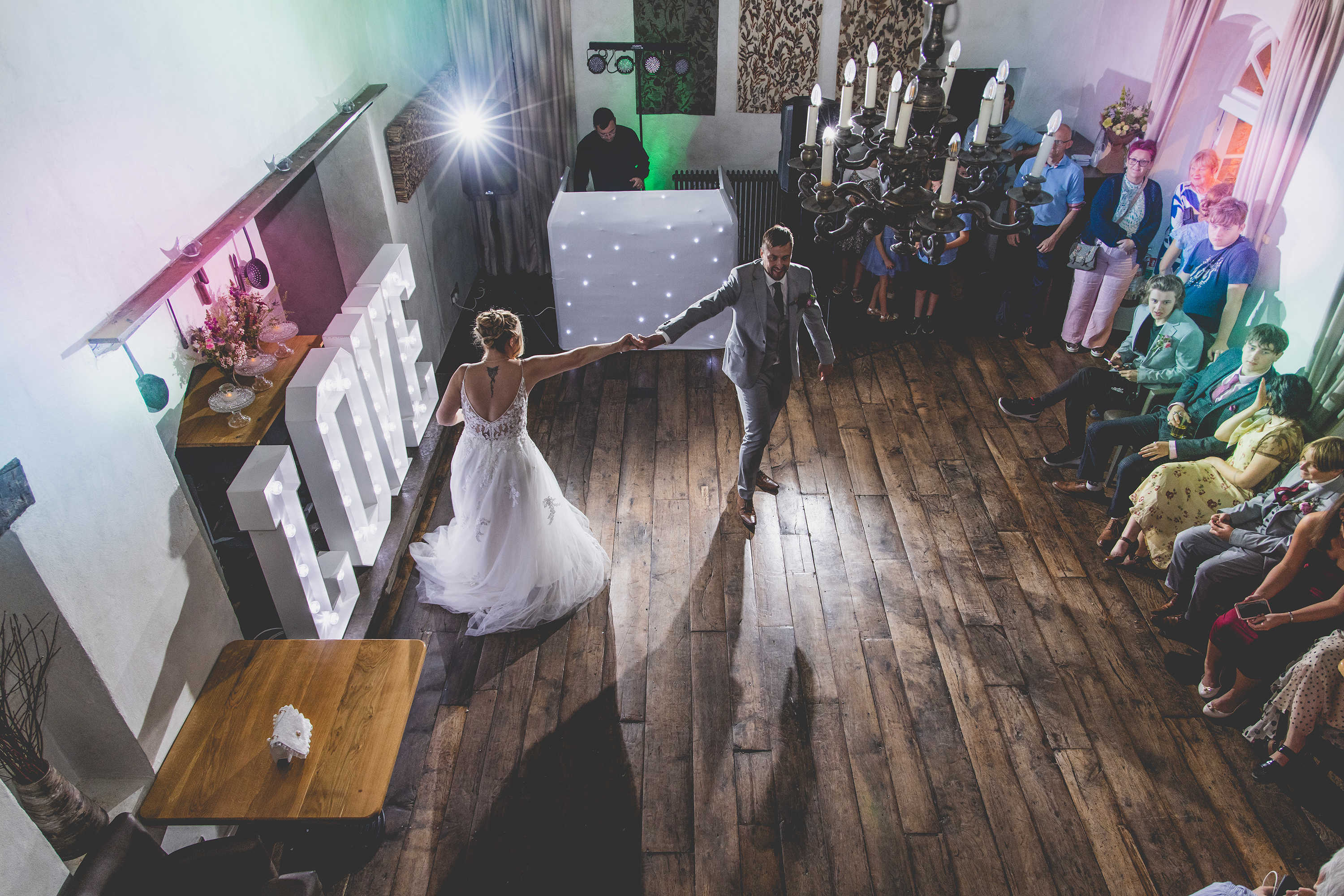 Wedding party celebrations at hipping Hall 