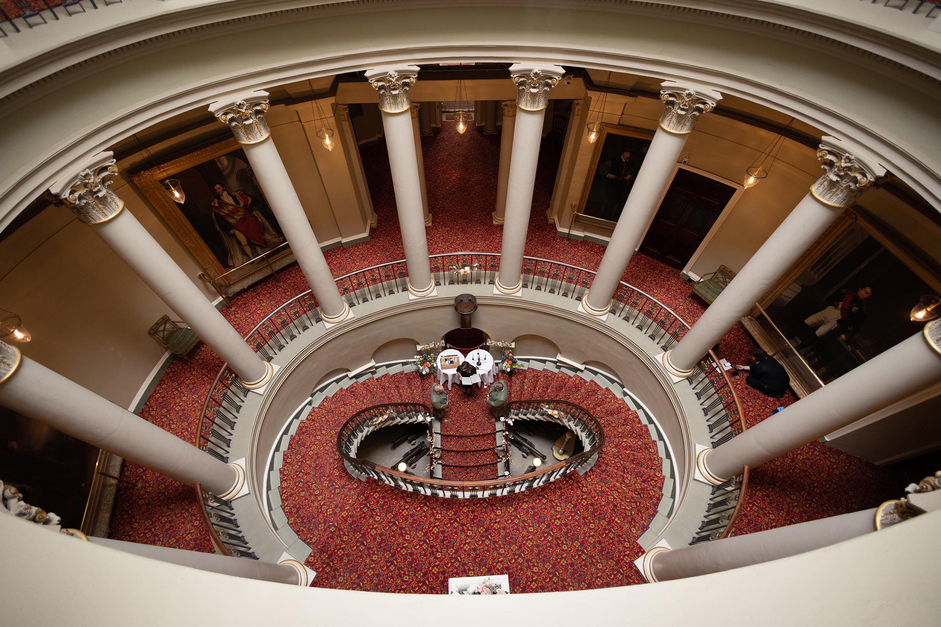 A photo of Robert and Andrew from the upper floor 