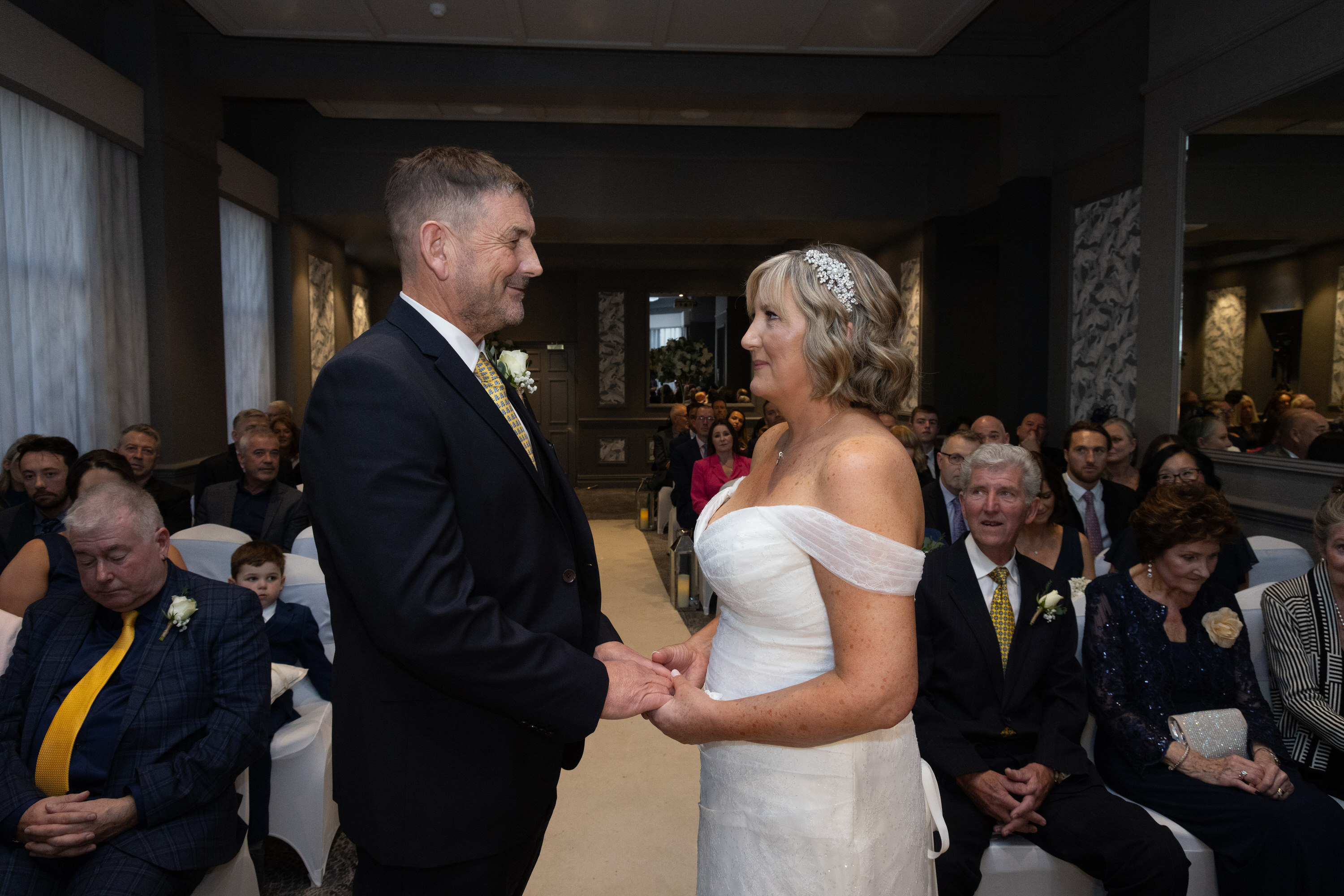 The bride and grew exchanged their wedding vows 