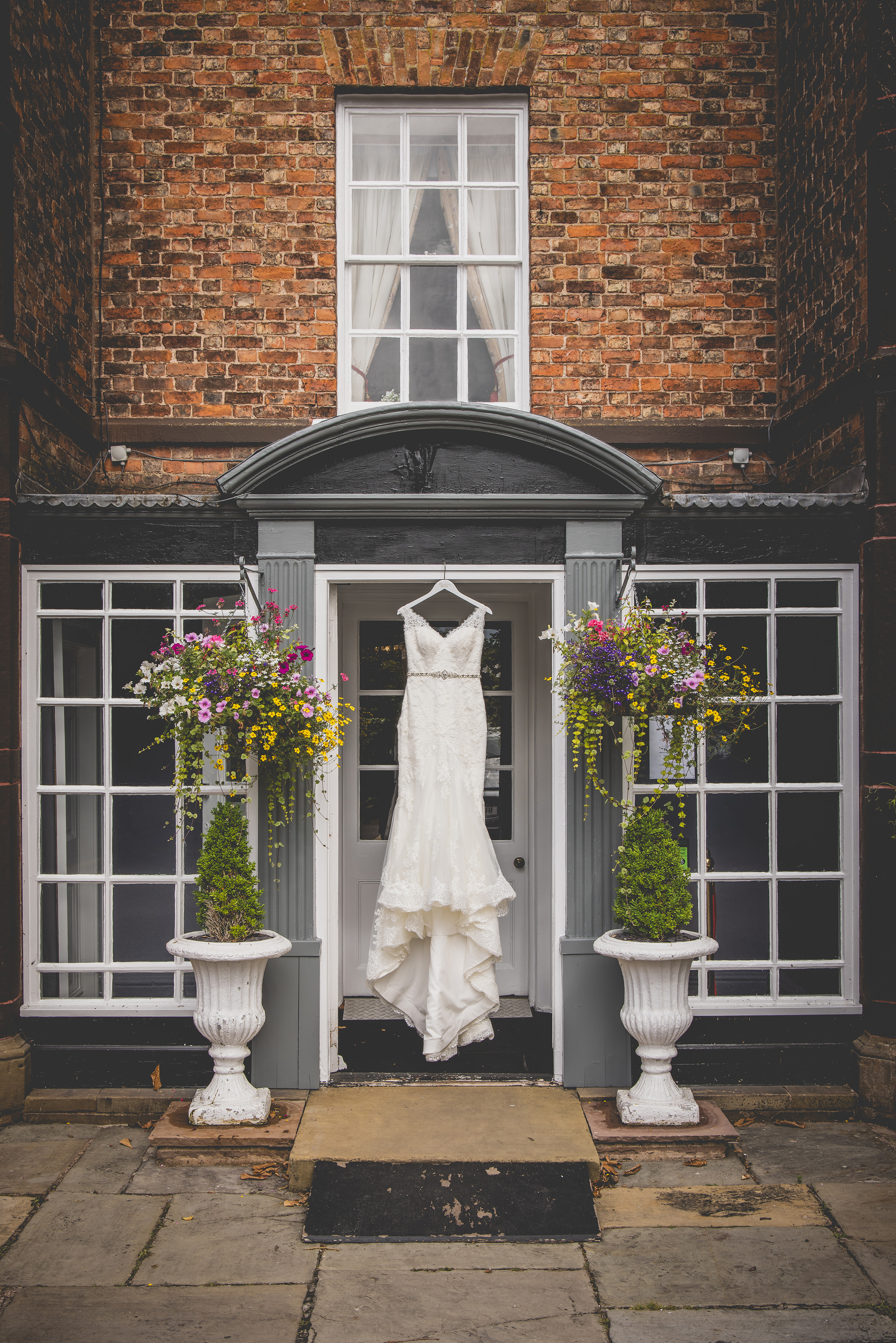 The brides wedding dress