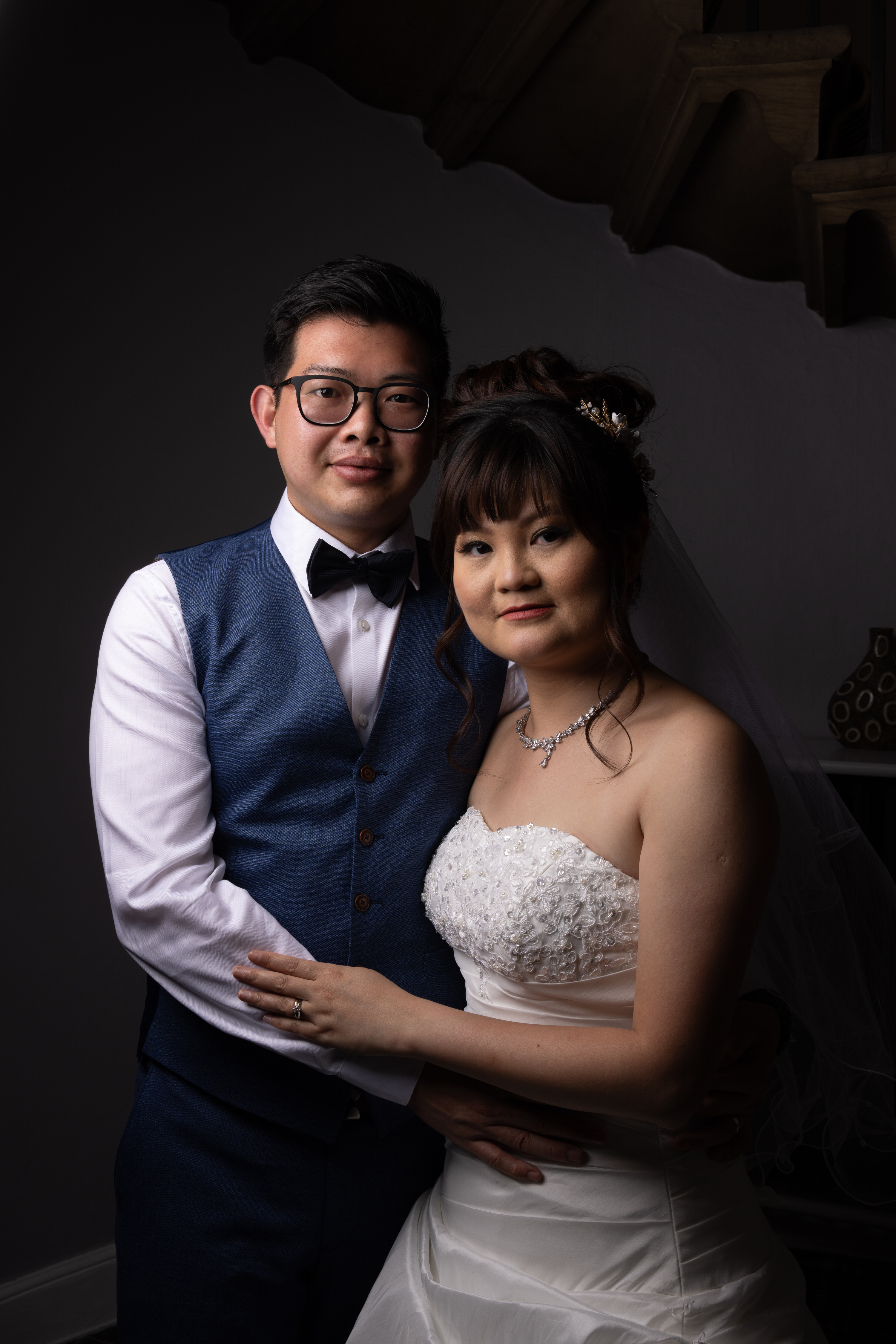 Wedding portrait of the riding Groom 