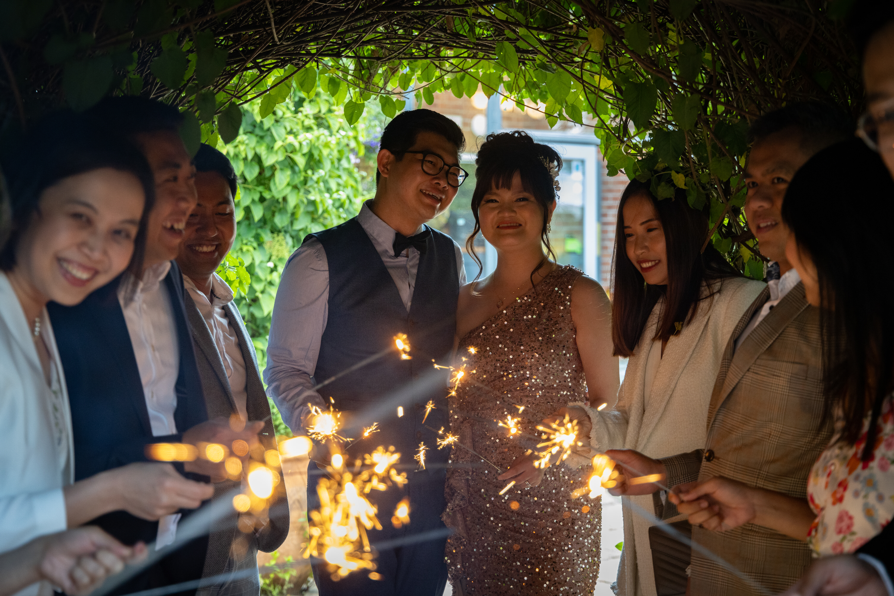 Wedding sparklers Rossett Hall Hotel 