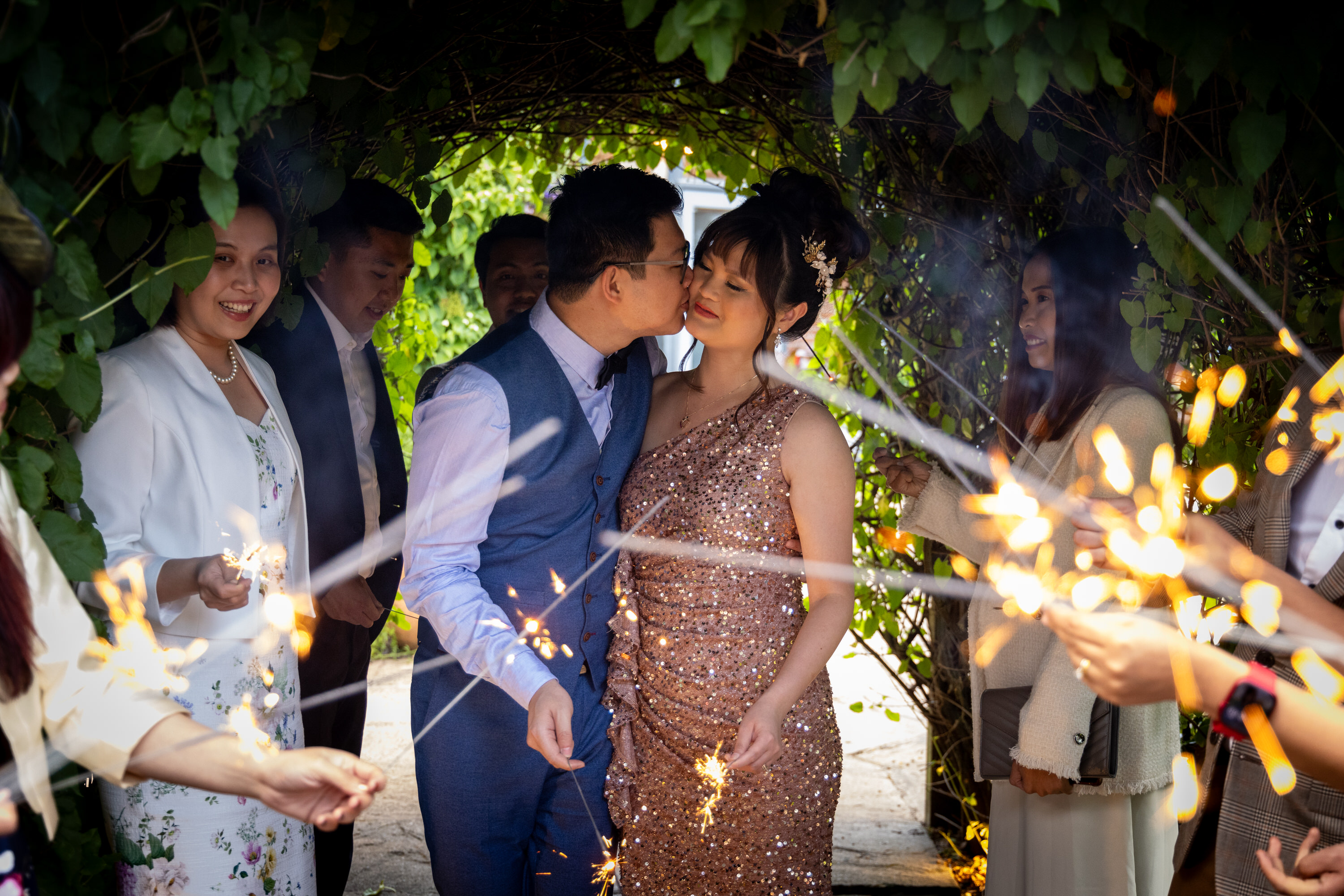 Wedding sparklers Rossett Hall Hotel 