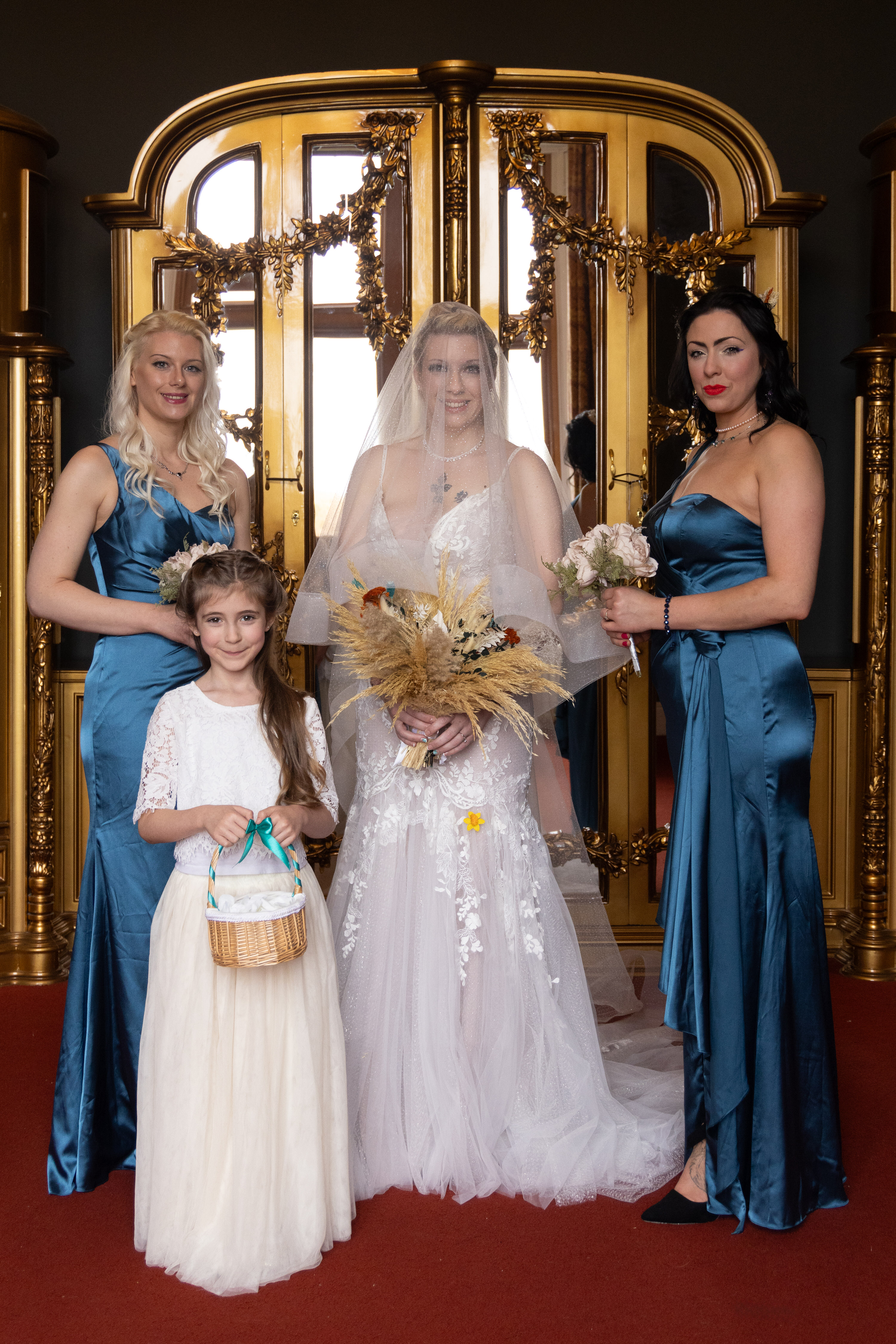 The bride and her bridesmaids 