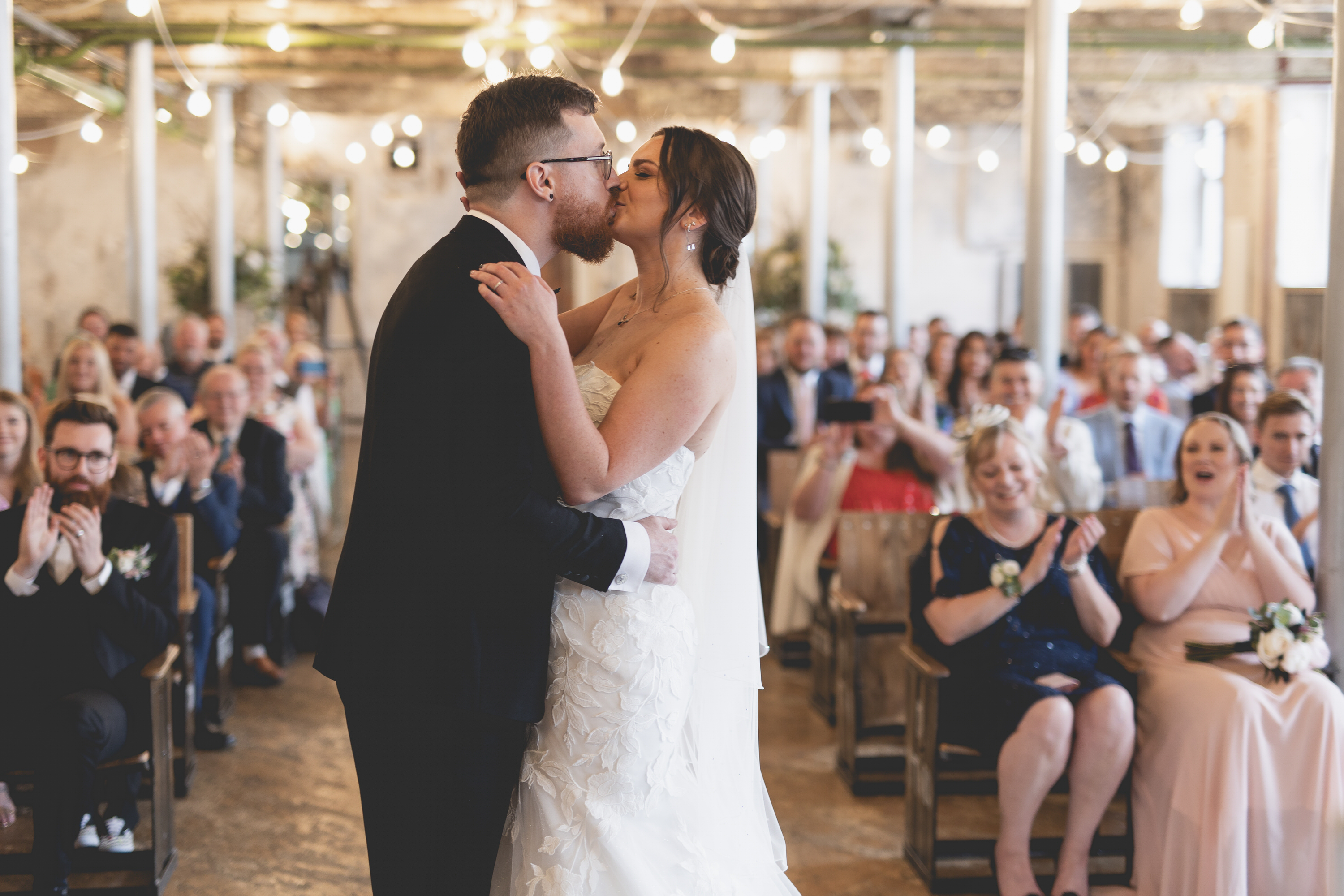Sarah and Stevie have their first kiss as husband and wife 