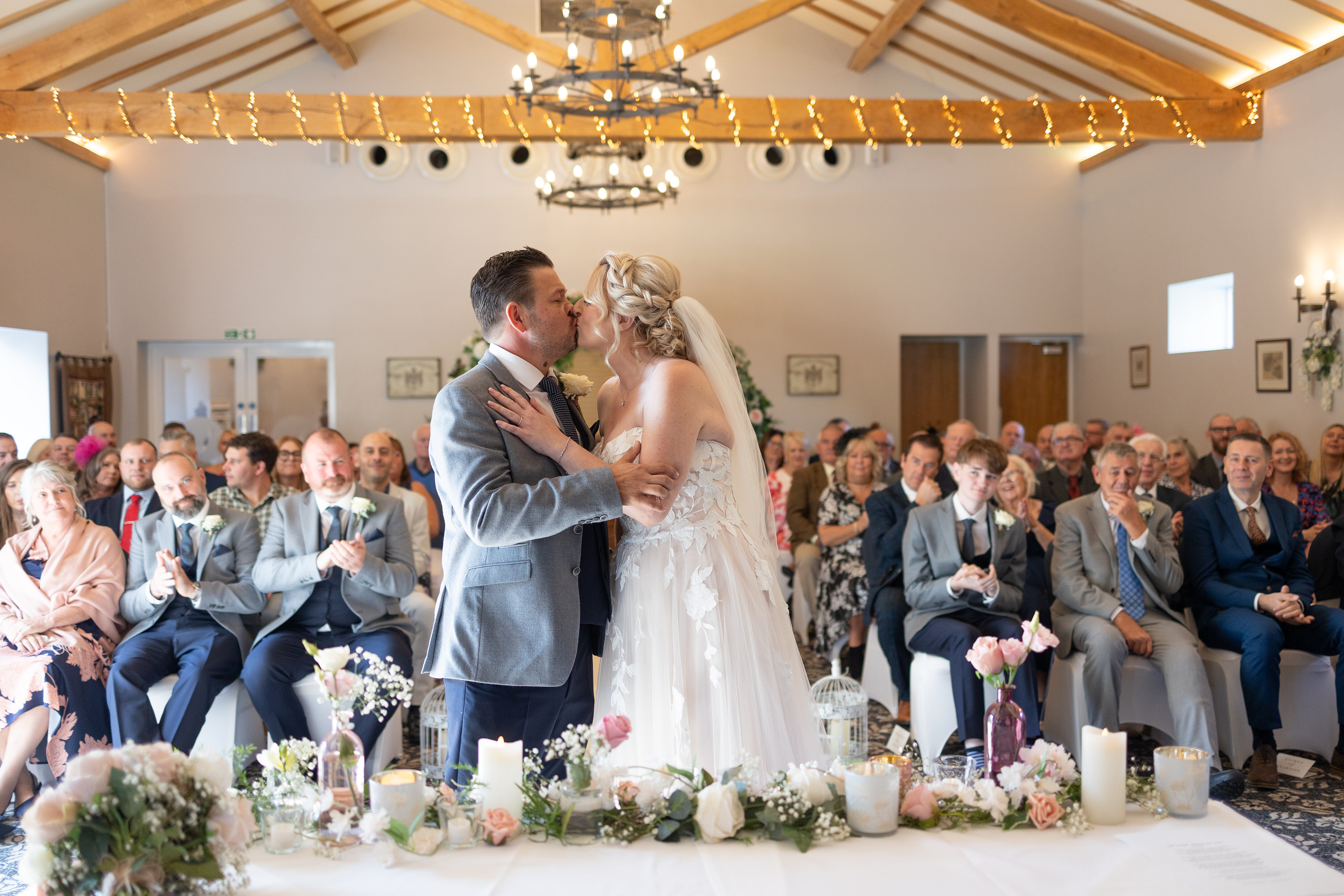 James and Brenda celebrate with the kiss