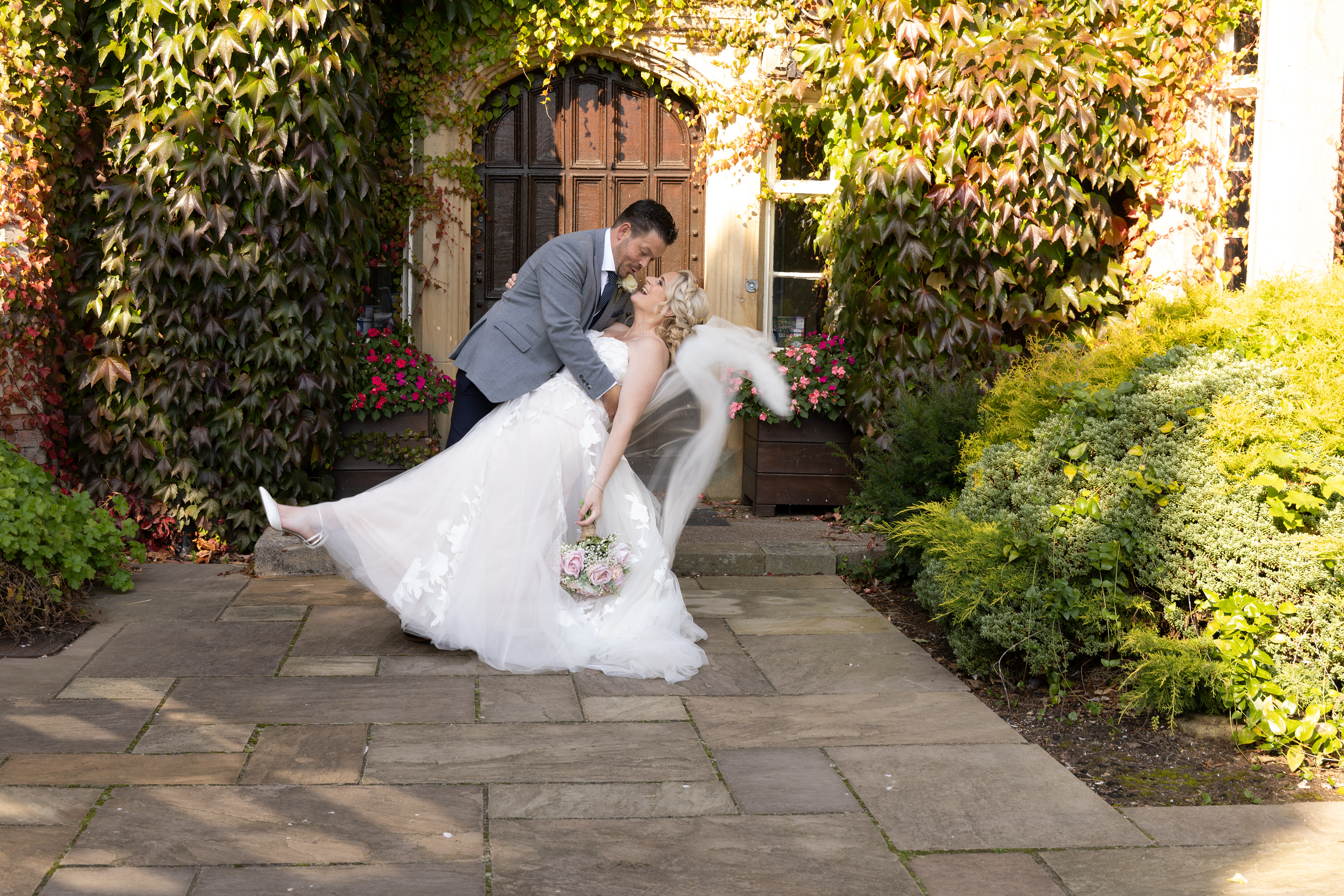 Brenda and James having their wedding photos 