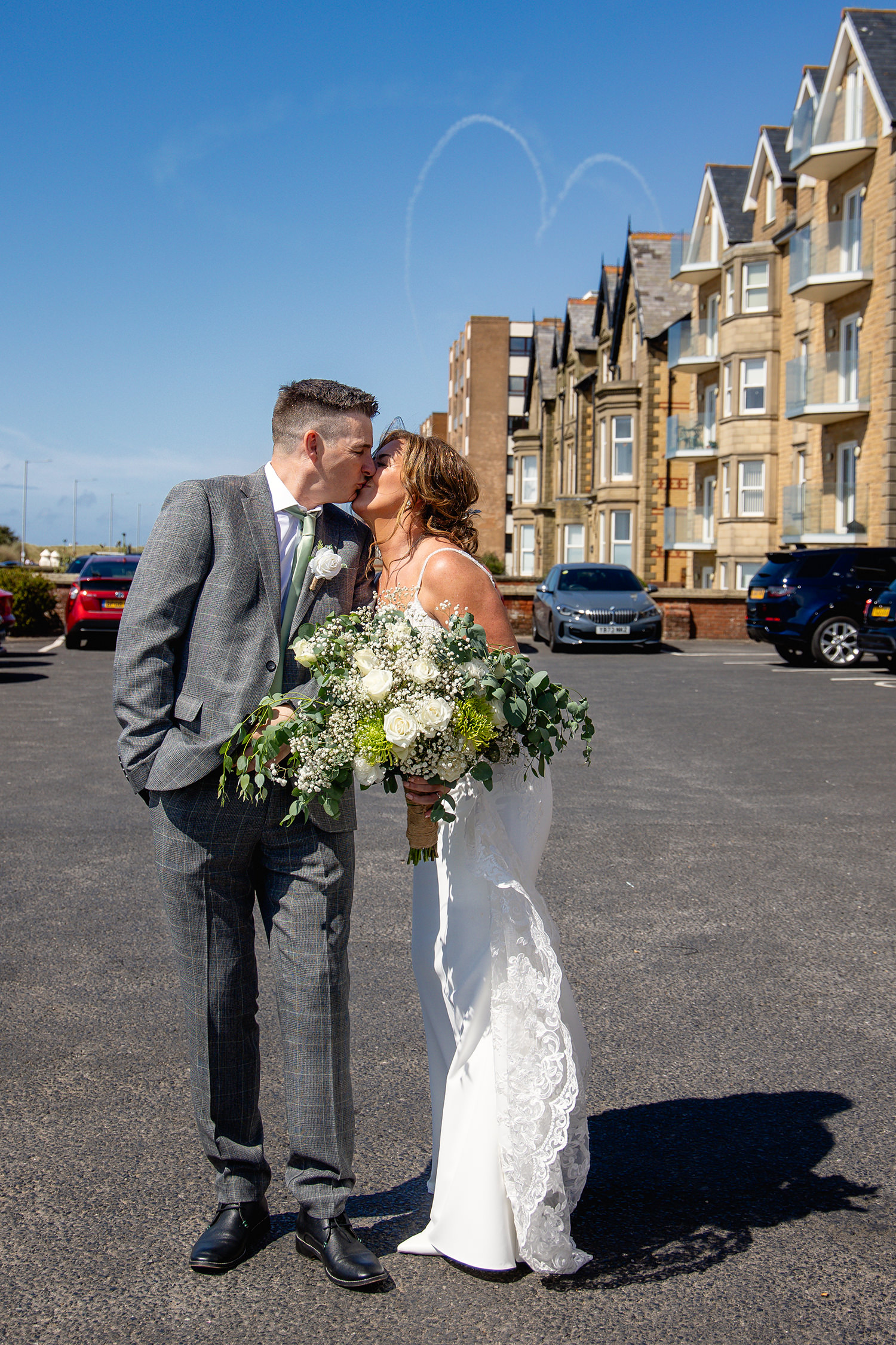 The Red Arrows in Blackpool wedding love heart 