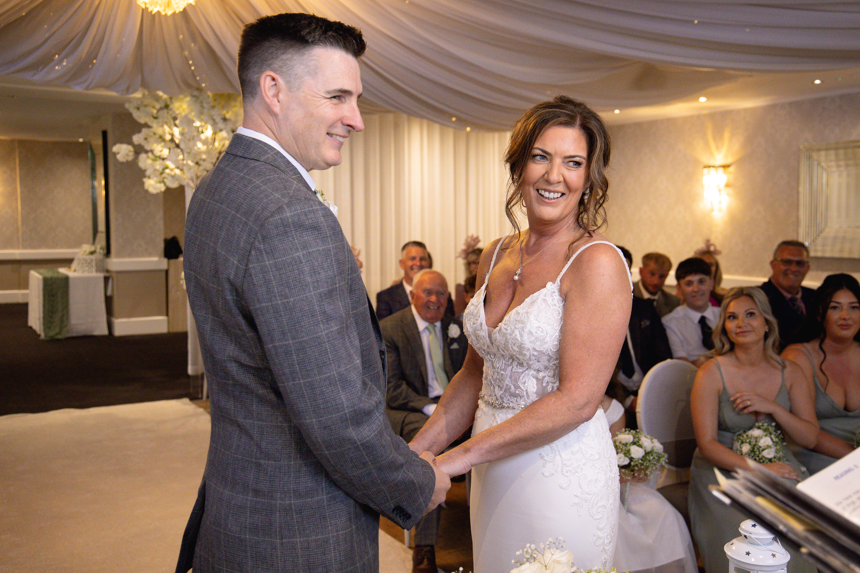 tony and claire say their wedding vows