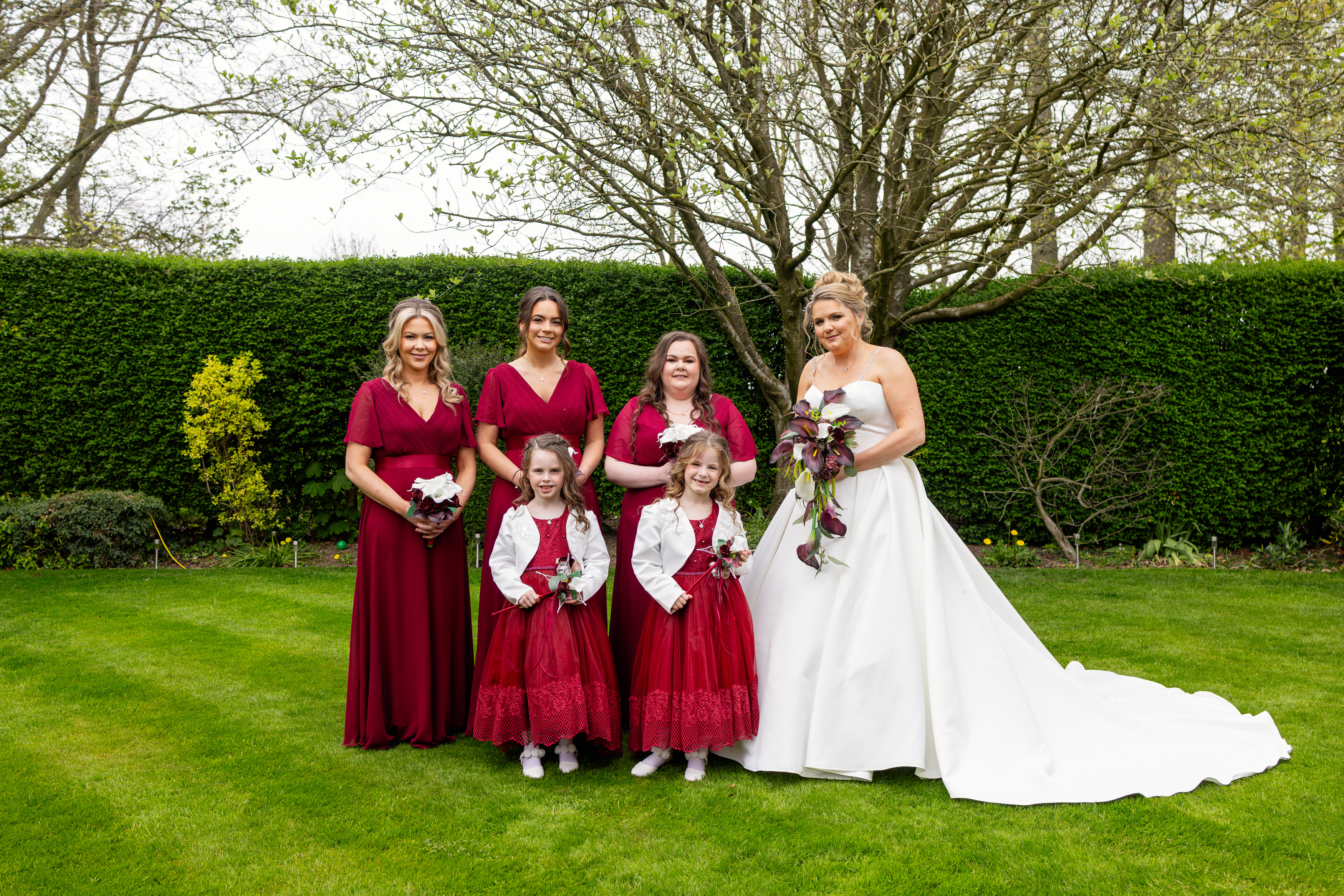 The bride and her bridesmaids 