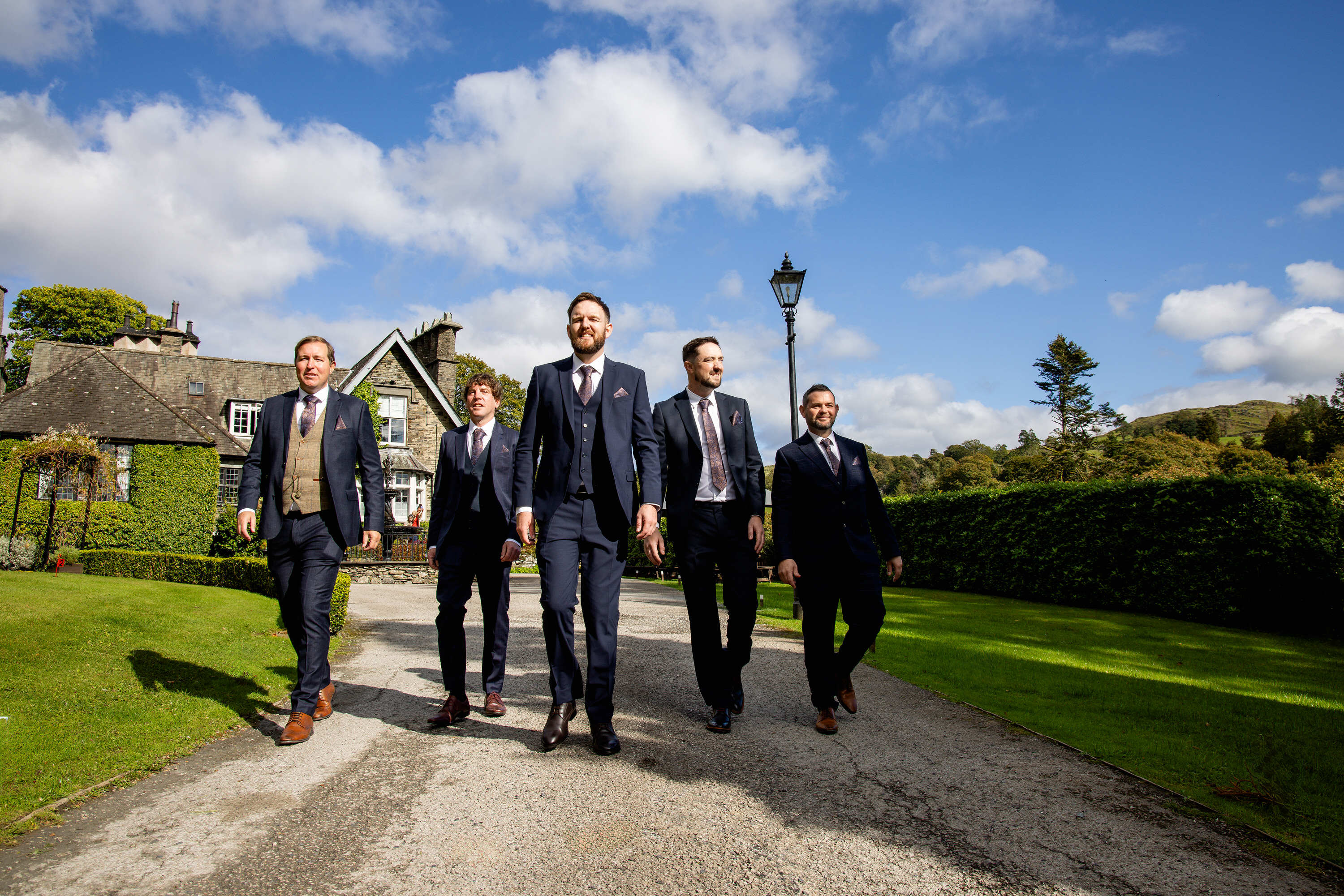 The groom and his groomsmen at Broadoaks Country House 