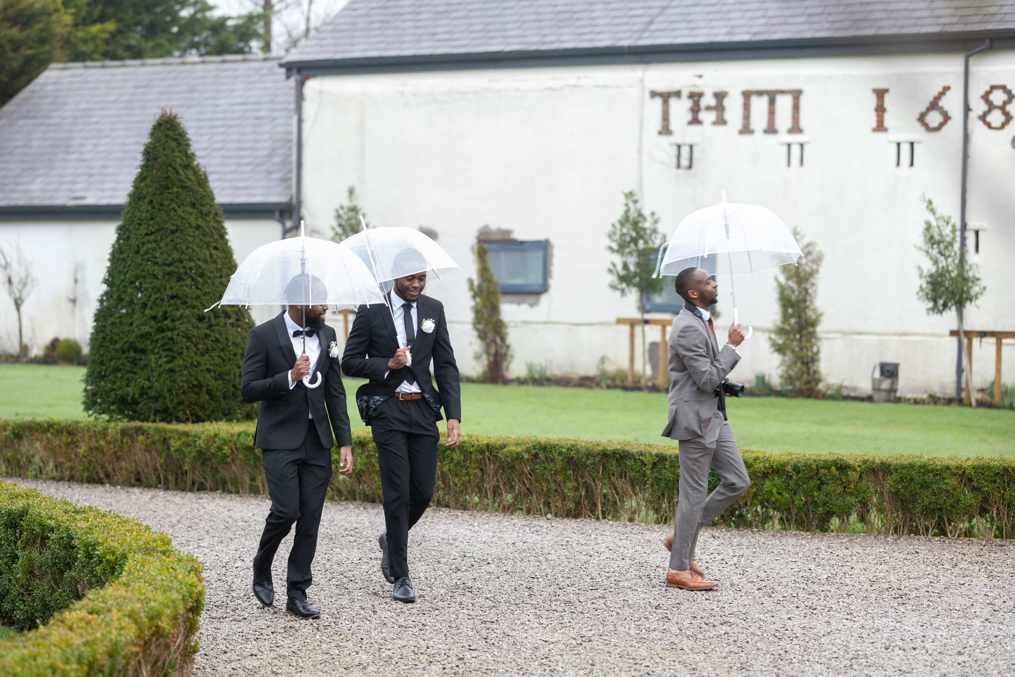 The groom and his best man make the way to the ceremony