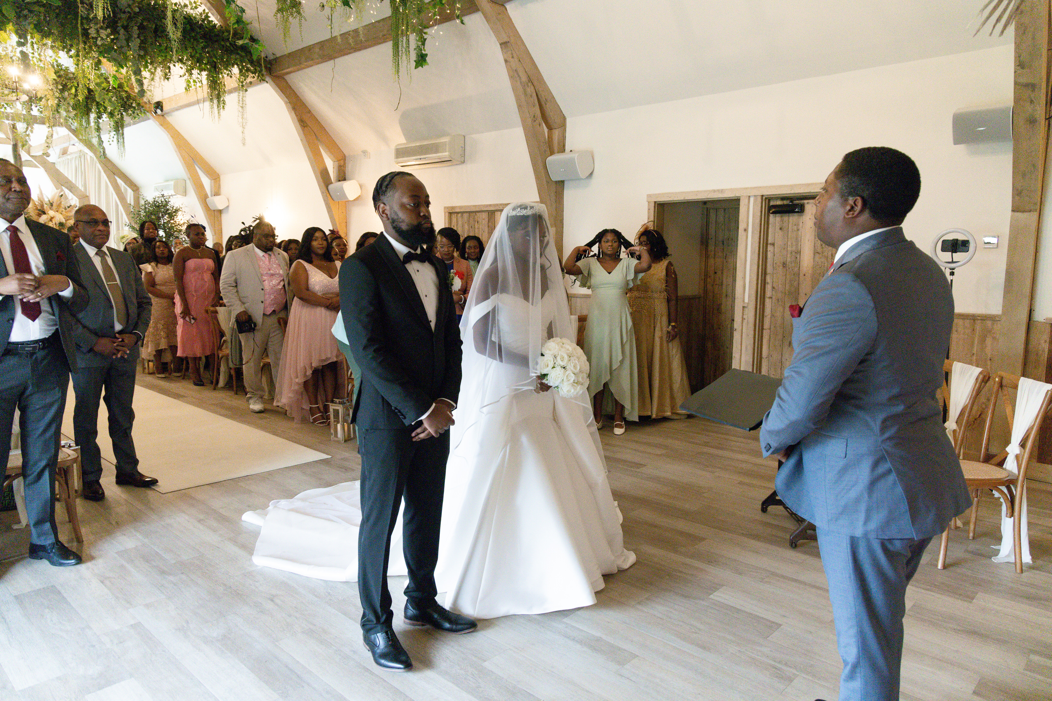The wedding ceremony begins 