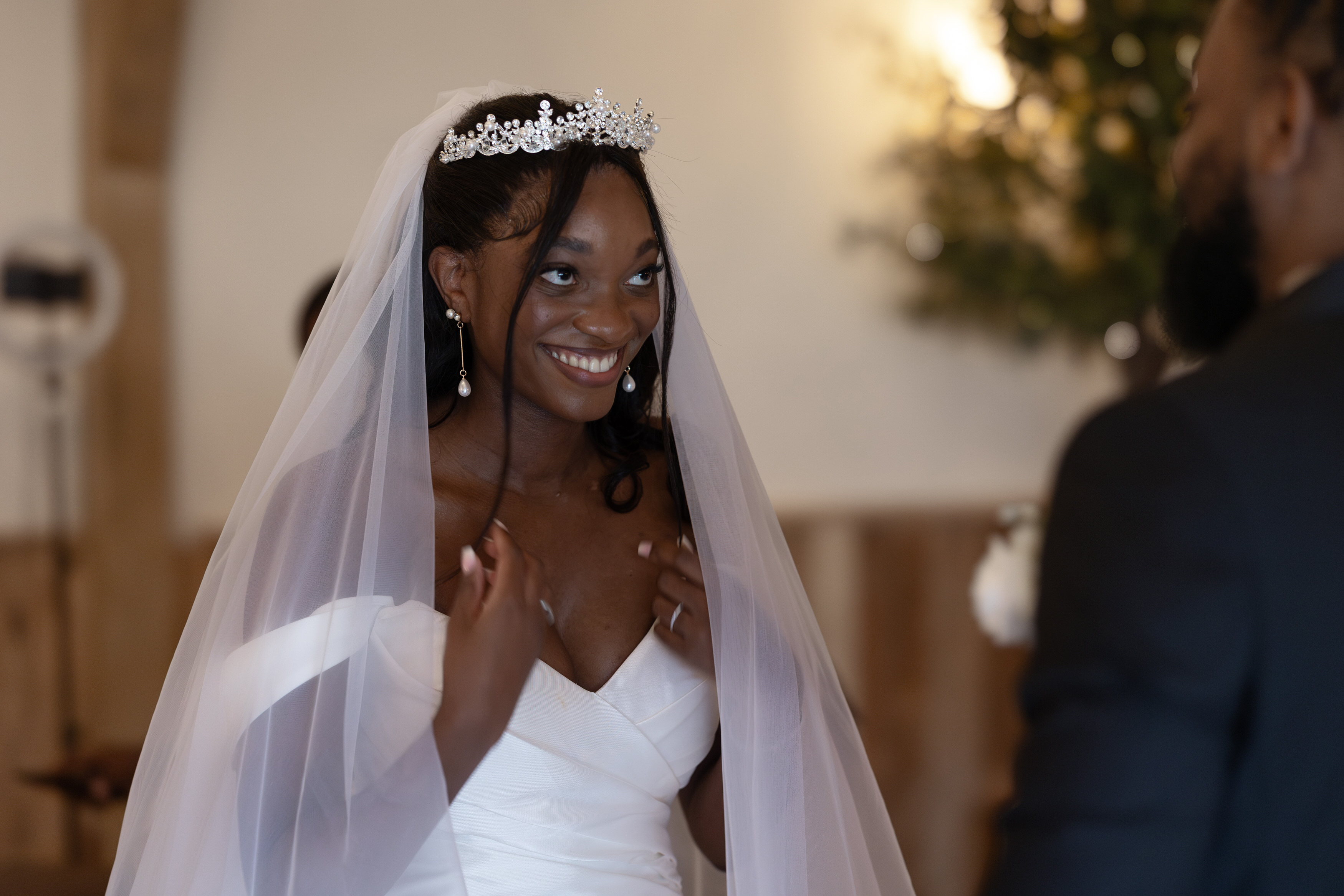 The Bride looking at her husband 