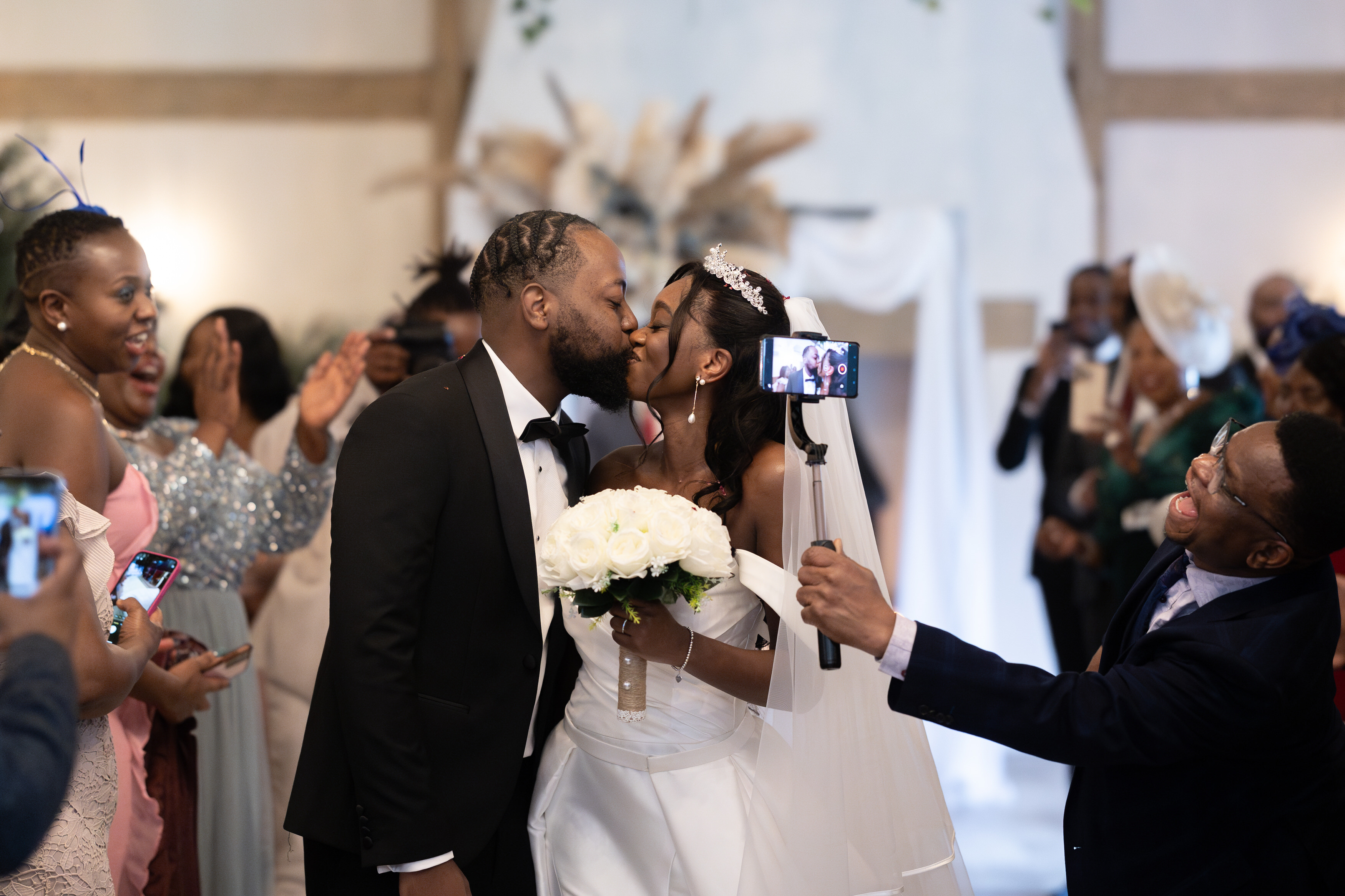 The bride and groom will walk down the aisle