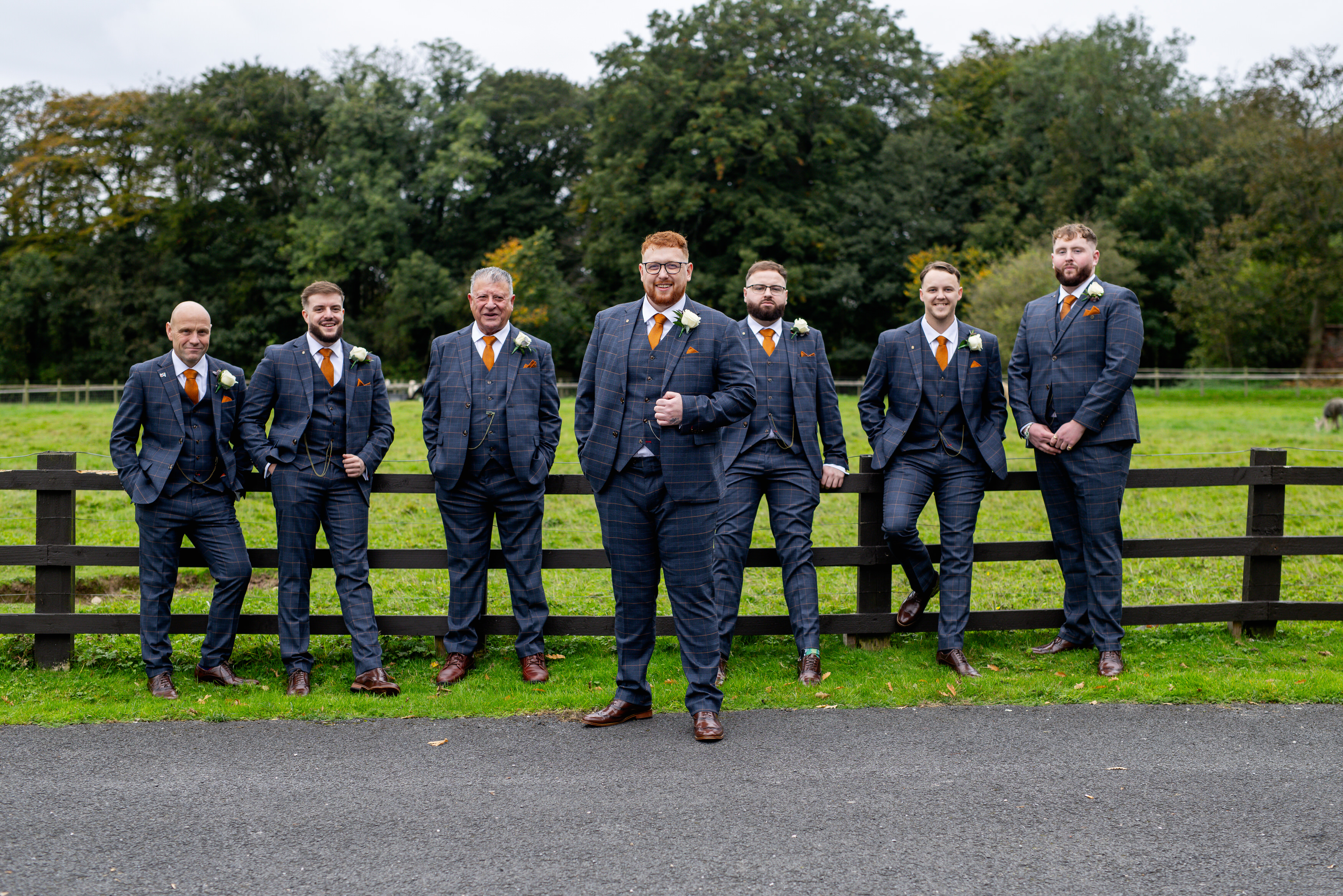 The groom and his groomsman before heading off to the church 