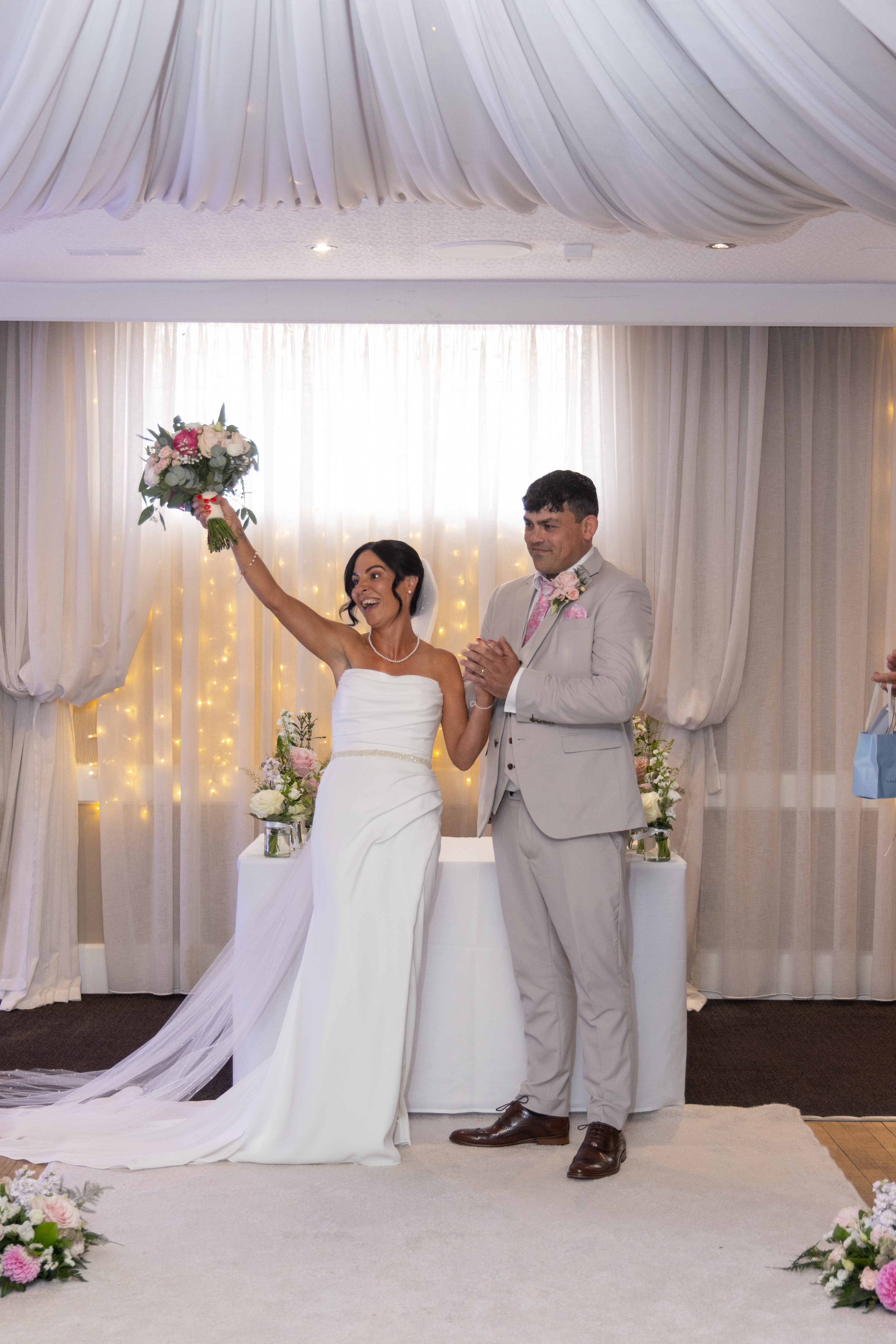 The bride and groom and now husband and wife