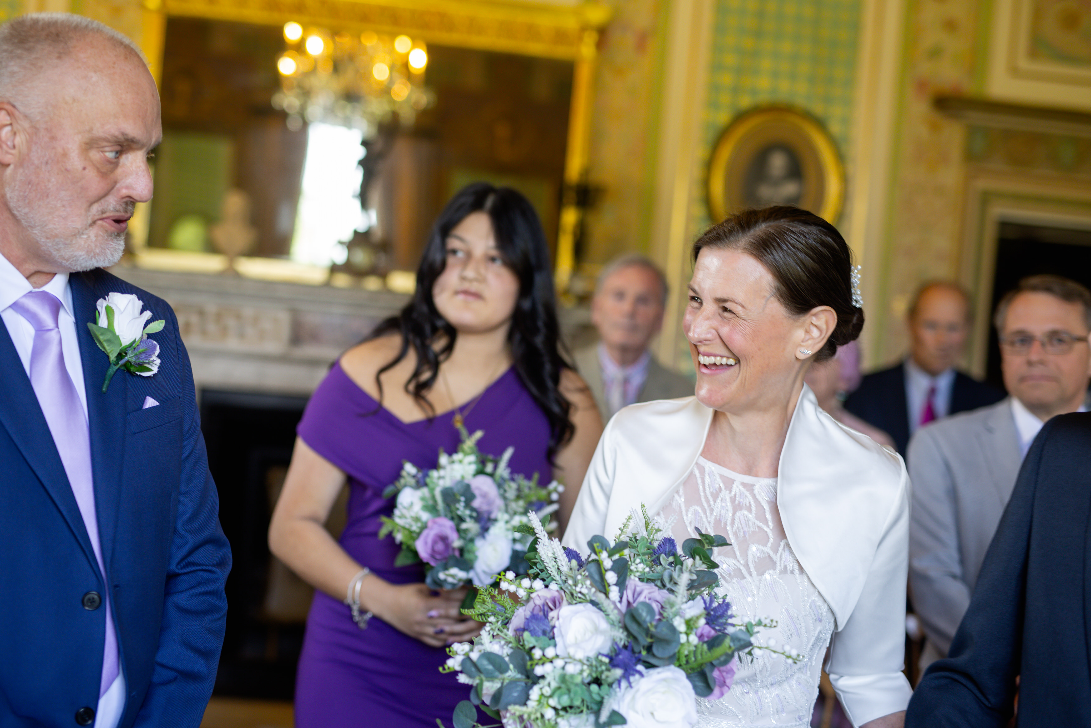 Helen and Michael see each other for the first time on their wedding day 