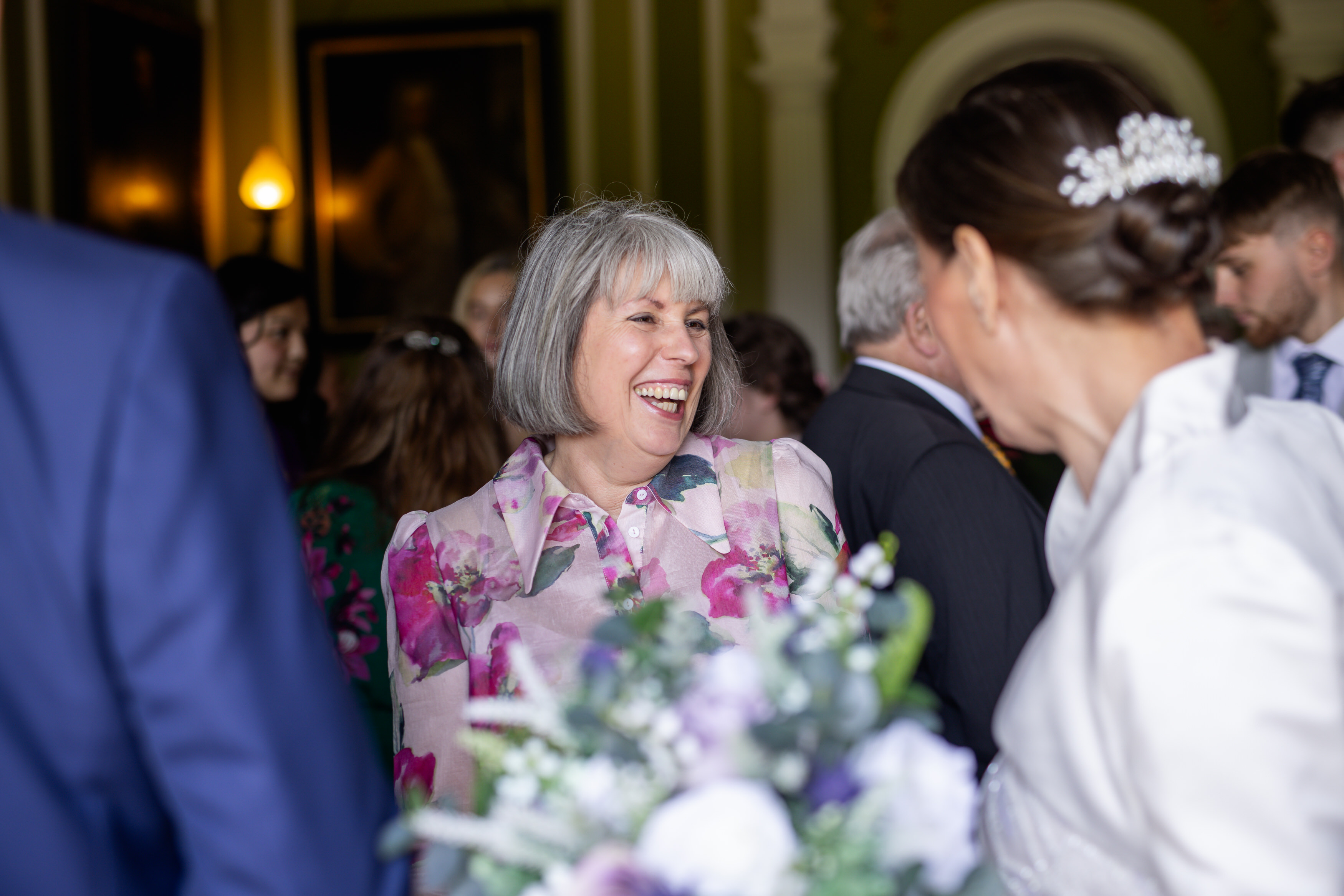 The Bride laughing with one of her friends 