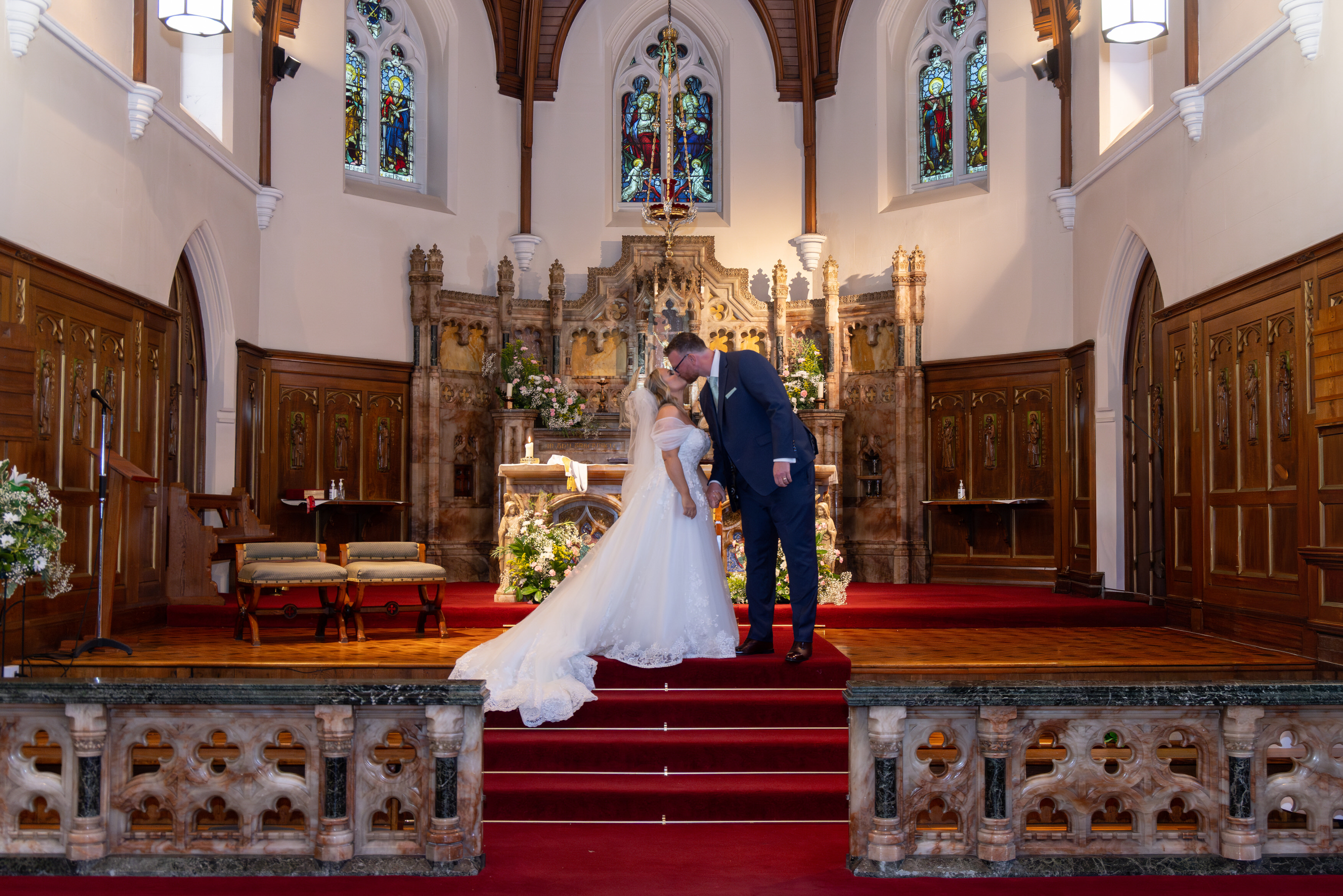 the bride and groom are now husband and wife