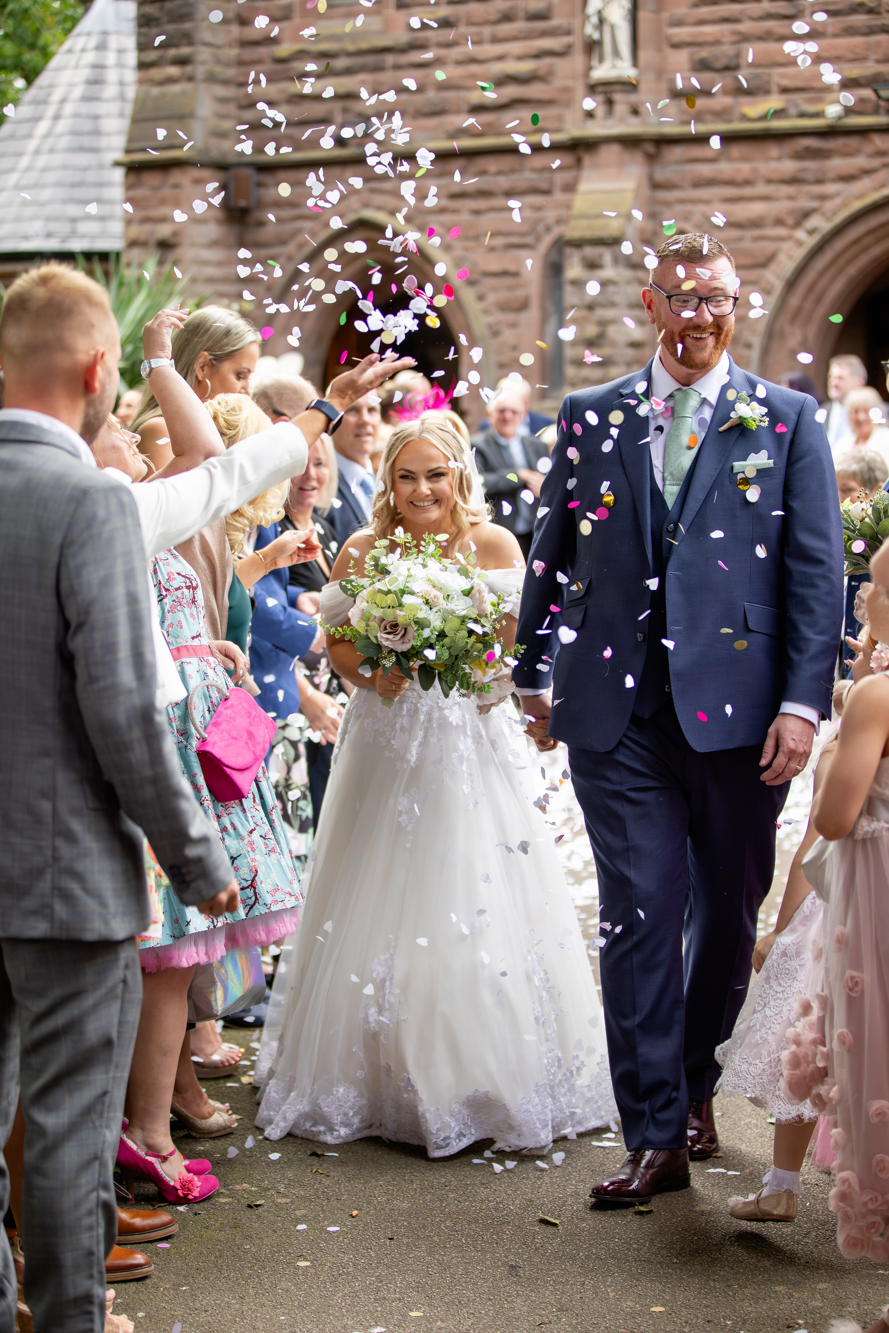 Jeanette and Sean make their way out of the church grounds 